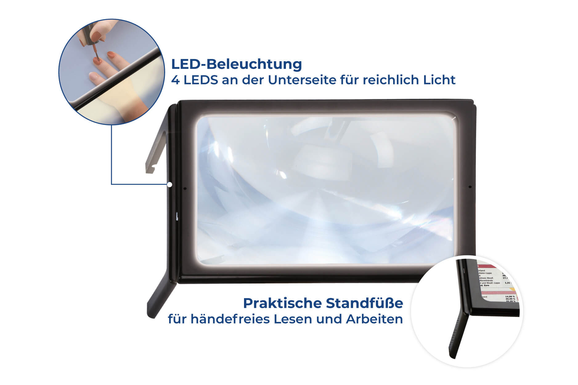 Leselupe LED, 300% Vergrößerung