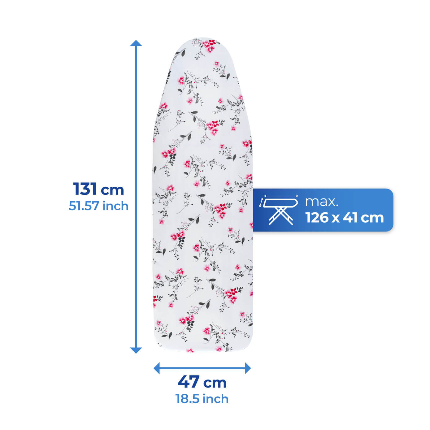 Keramik Bügelbrettbezug für Dampfbügeleisen, Floral, Größe M