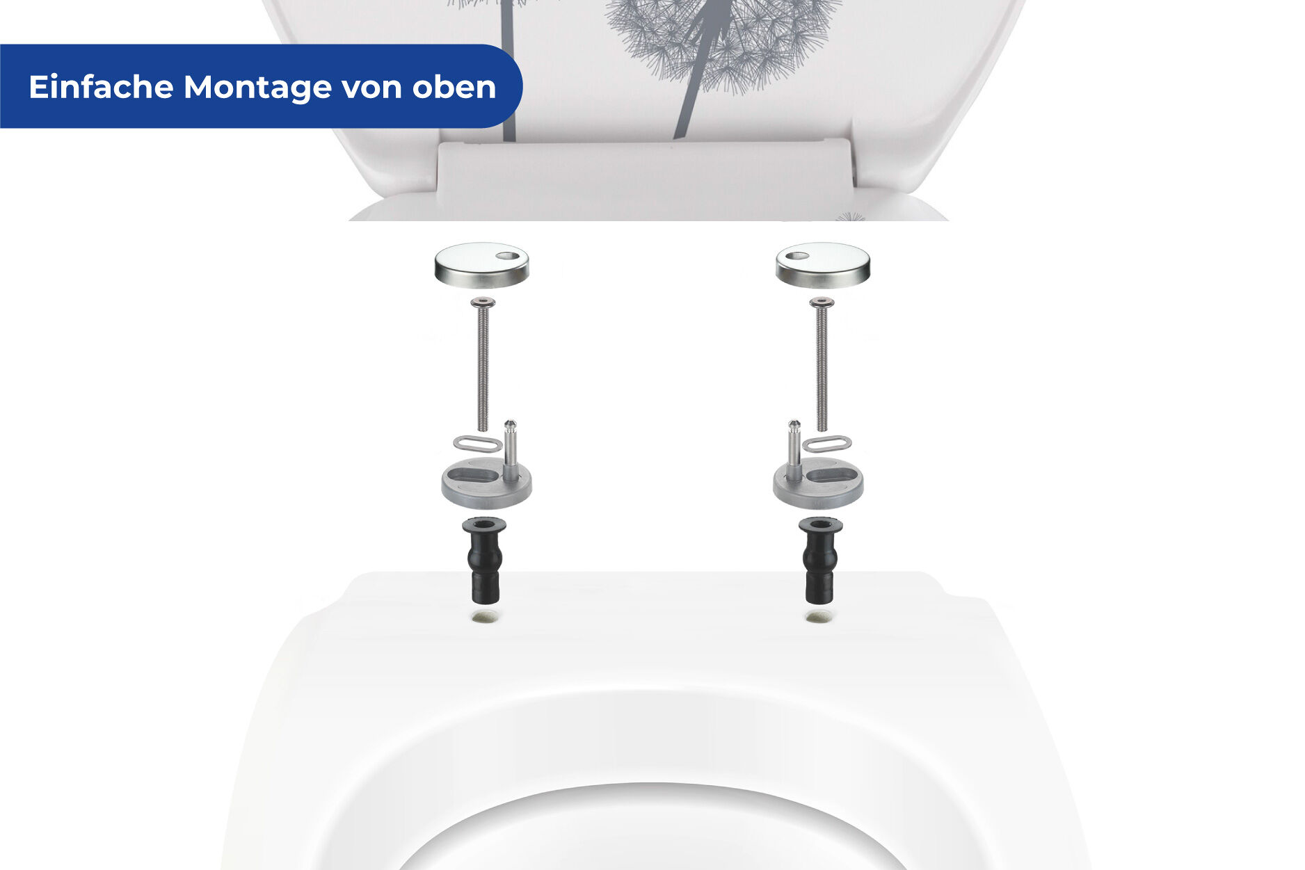 Premium WC-Sitz Astera, aus antibakteriellem Duroplast, mit Absenkautomatik