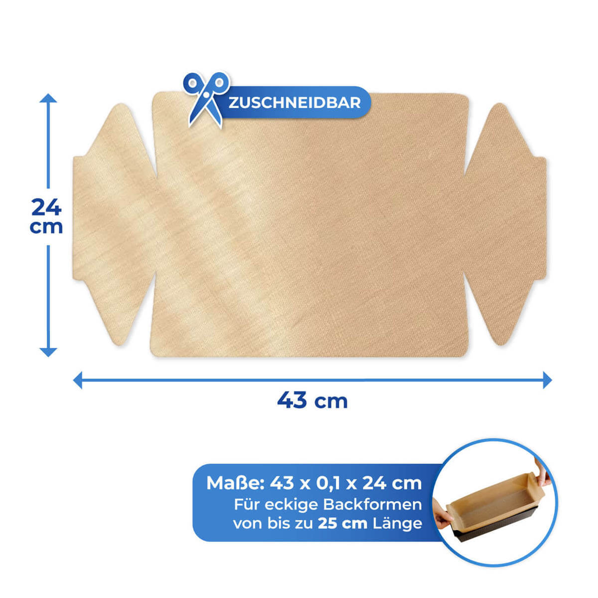 Antihaft-Backform-Zuschnitt 4tlg Antihaft-Backform-Zuschnitt 4tlg