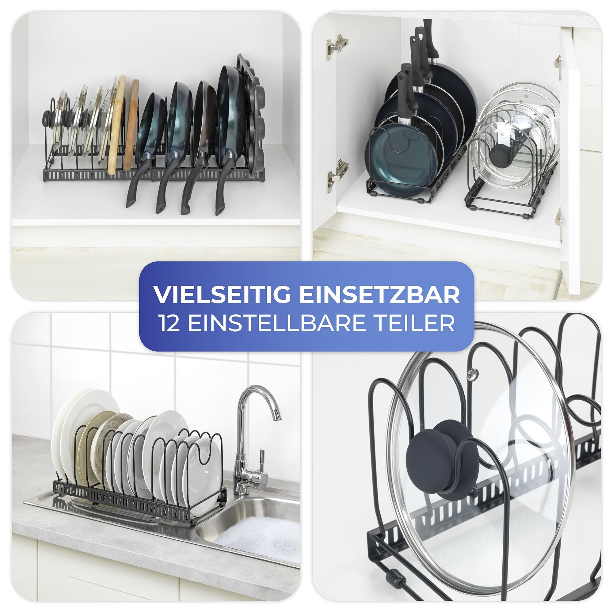 Deckel- und Pfannenhalter ausziehbar 2in1