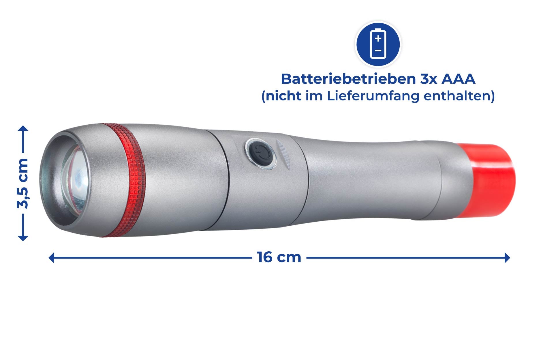 LED Taschenlampe m Rücklicht & Diffusor