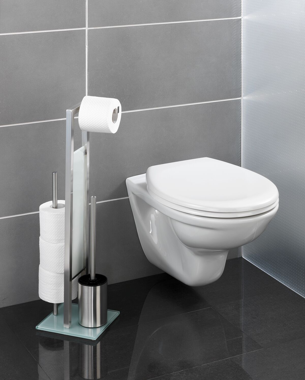 Stand WC-Garnitur Rivalta Edelstahl matt Stand WC-Garnitur Rivalta Edelstahl matt