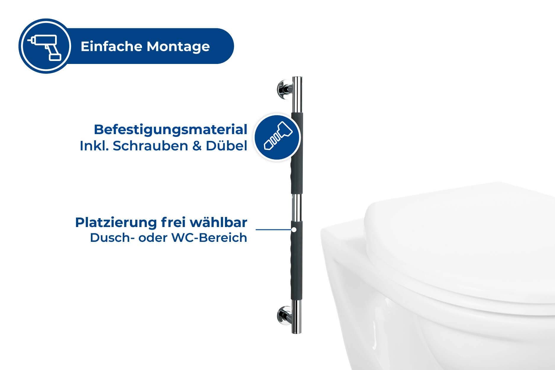 Edelstahl Wandhaltegriff Secura 65,5 cm Edelstahl Wandhaltegriff Secura 65,5 cm