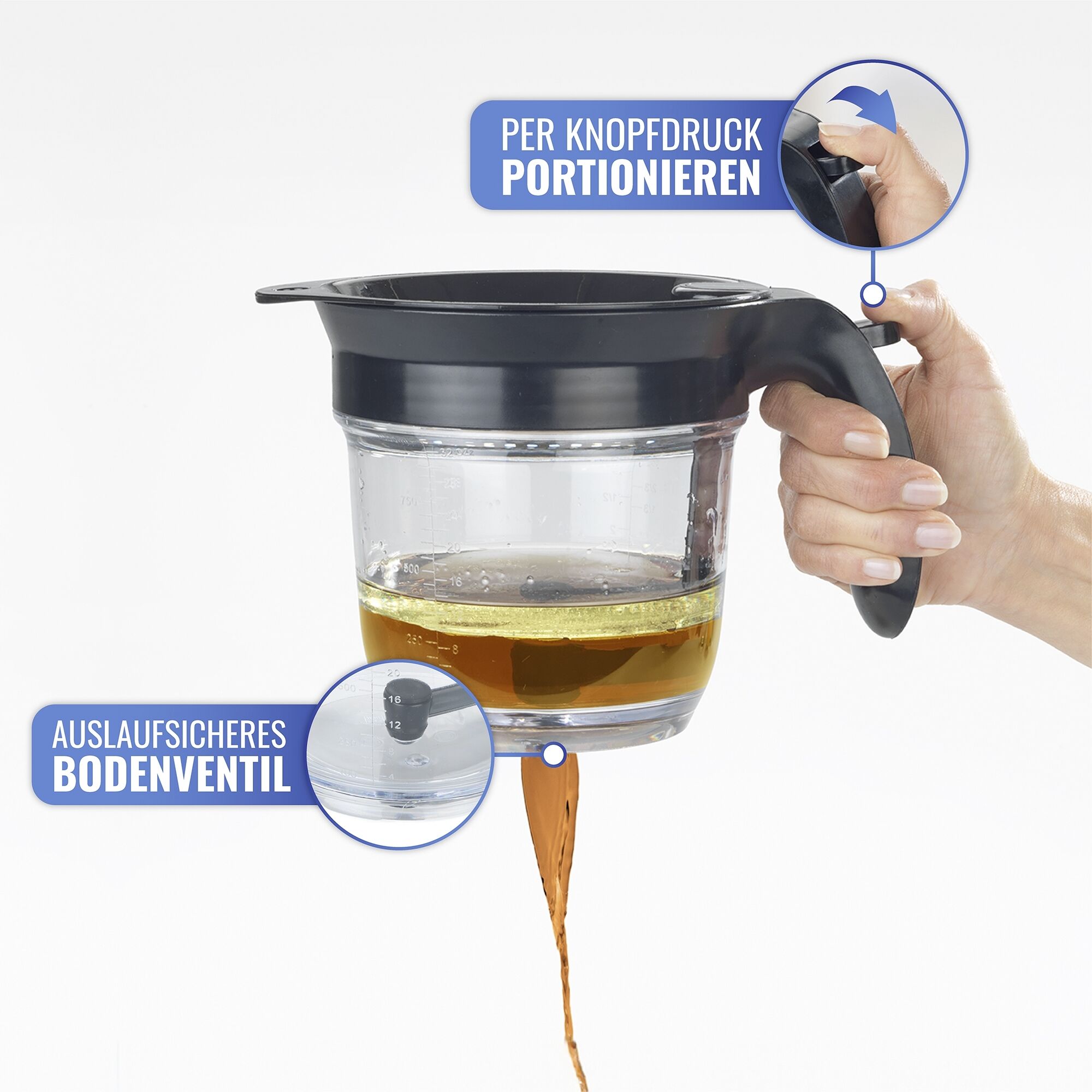 Fettabscheider, Zitruspresse & Messbecher 3in1