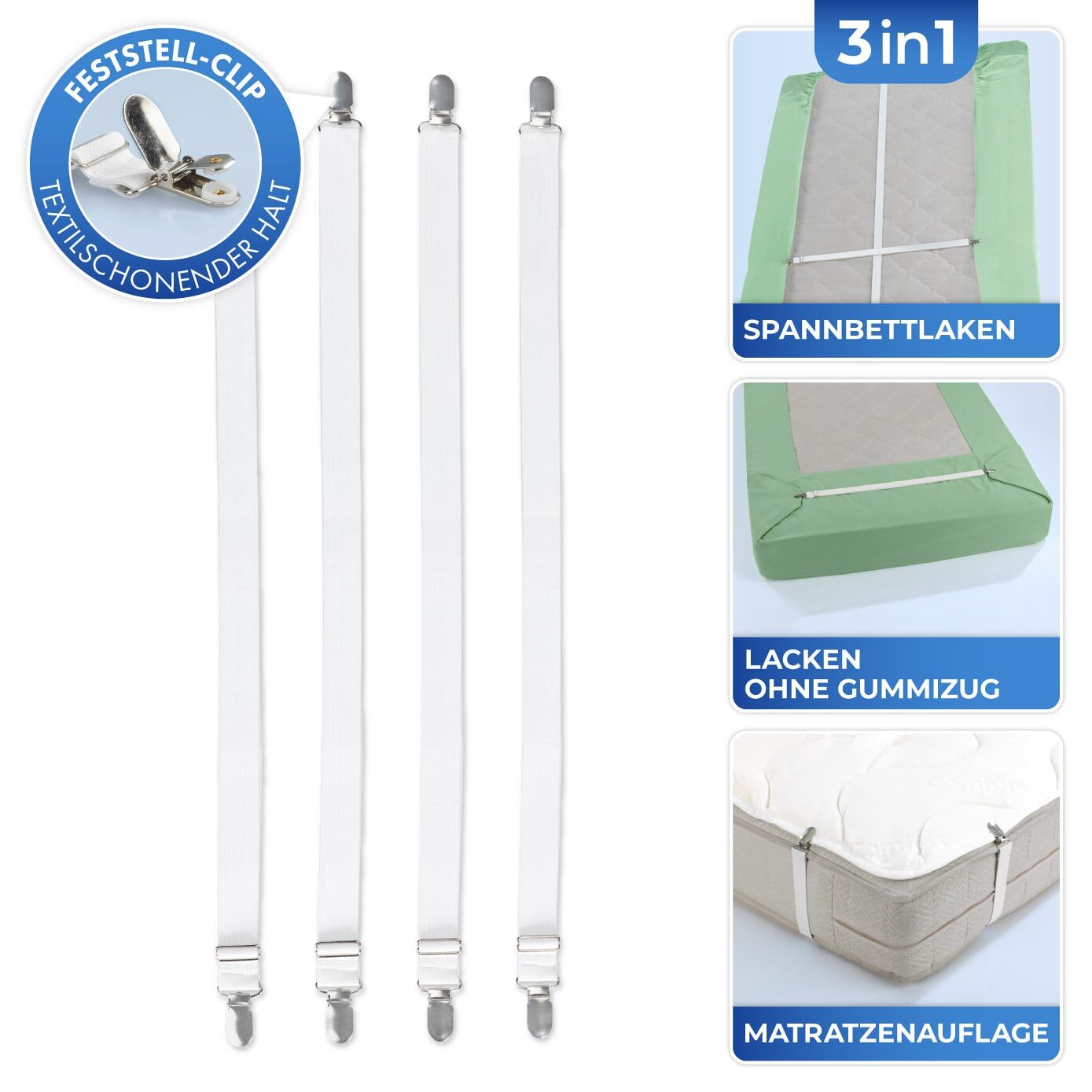 Betttuchspanner verstellbar 4er