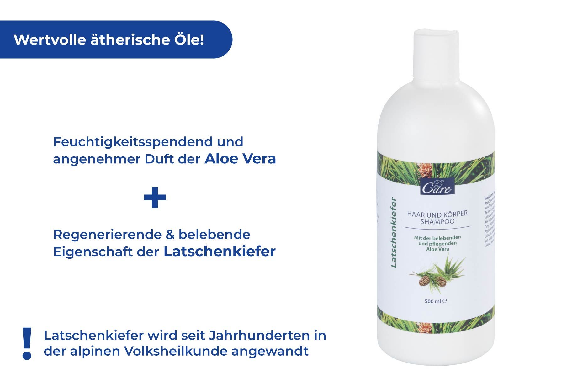 JS Care Latschenkiefer Haar- und Körper Shampoo, 500 ml