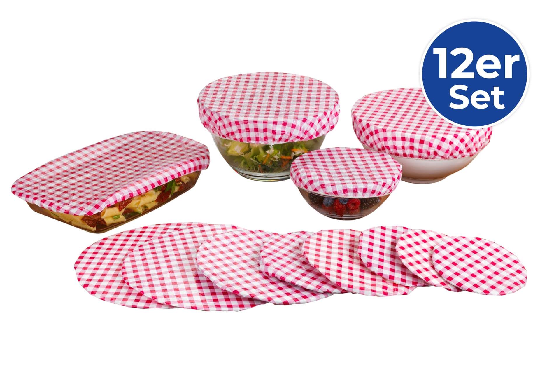 Topfhauben-Set Karo-Klassik, 12 teilig Topfhauben-Set Karo-Klassik, 12 teilig