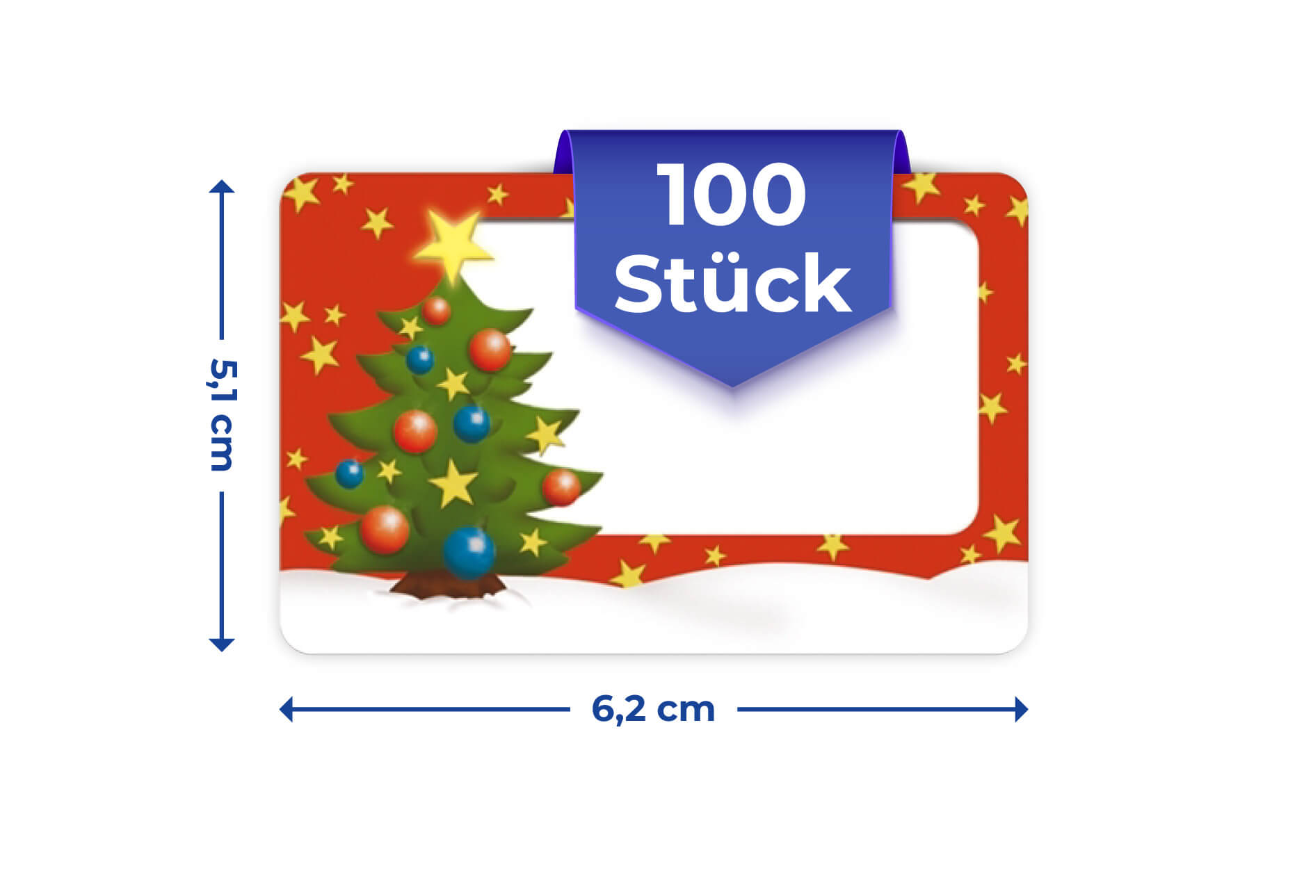 Weihnachtsetiketten 100 Stück mit Dispenser