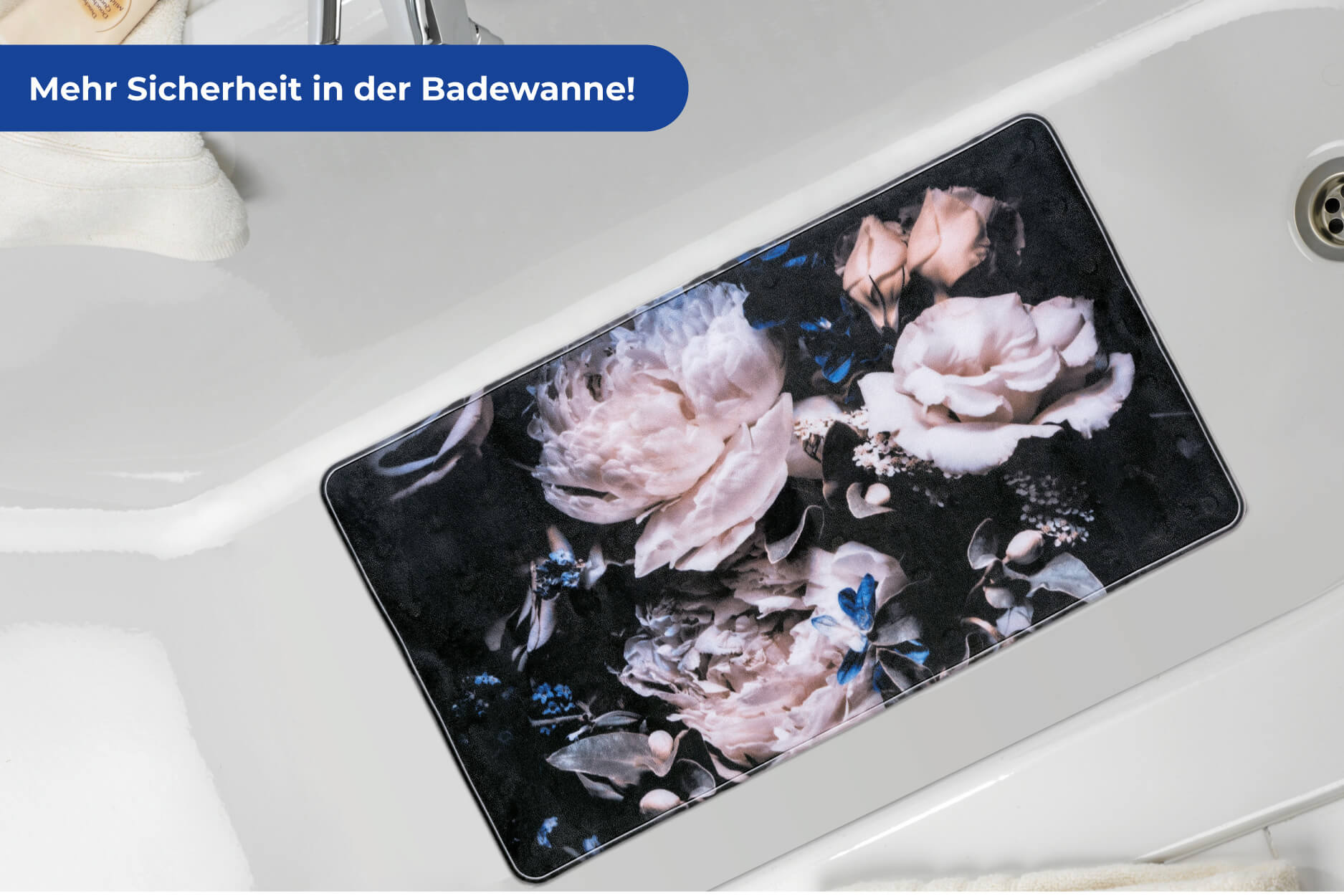 Wanneneinlage Pfingstrose, 70 x 40 cm Wanneneinlage Pfingstrose, 70 x 40 cm