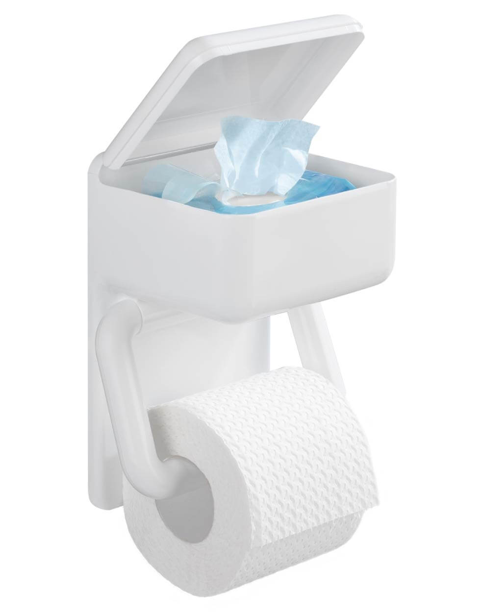 Maximex 2in1 Toilettenpapierhalter, für Feuchttücher & Toilettenpapier