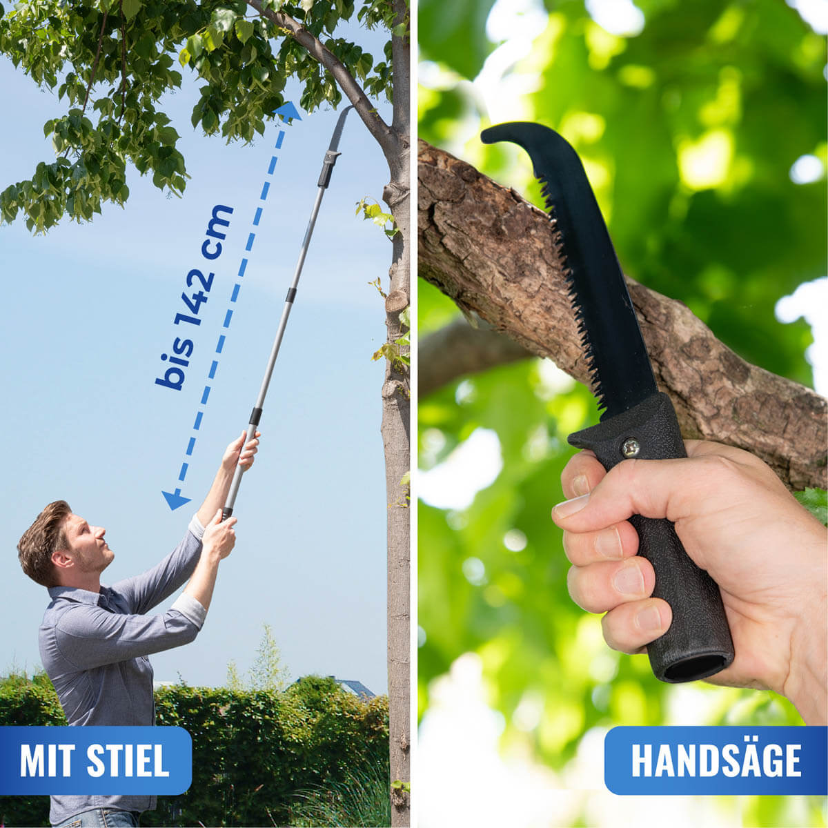 Astsäge mit Teleskopstiel 2in1