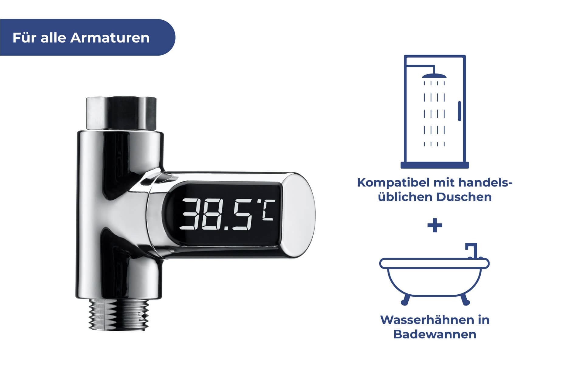 Durchlaufthermometer für die Dusche