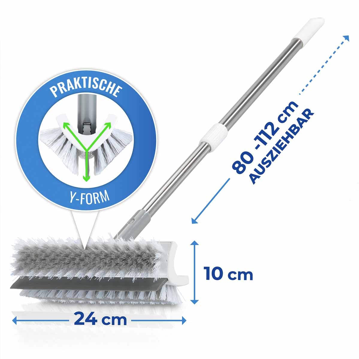 Doppelseitiger Besen mit Abziehlippe