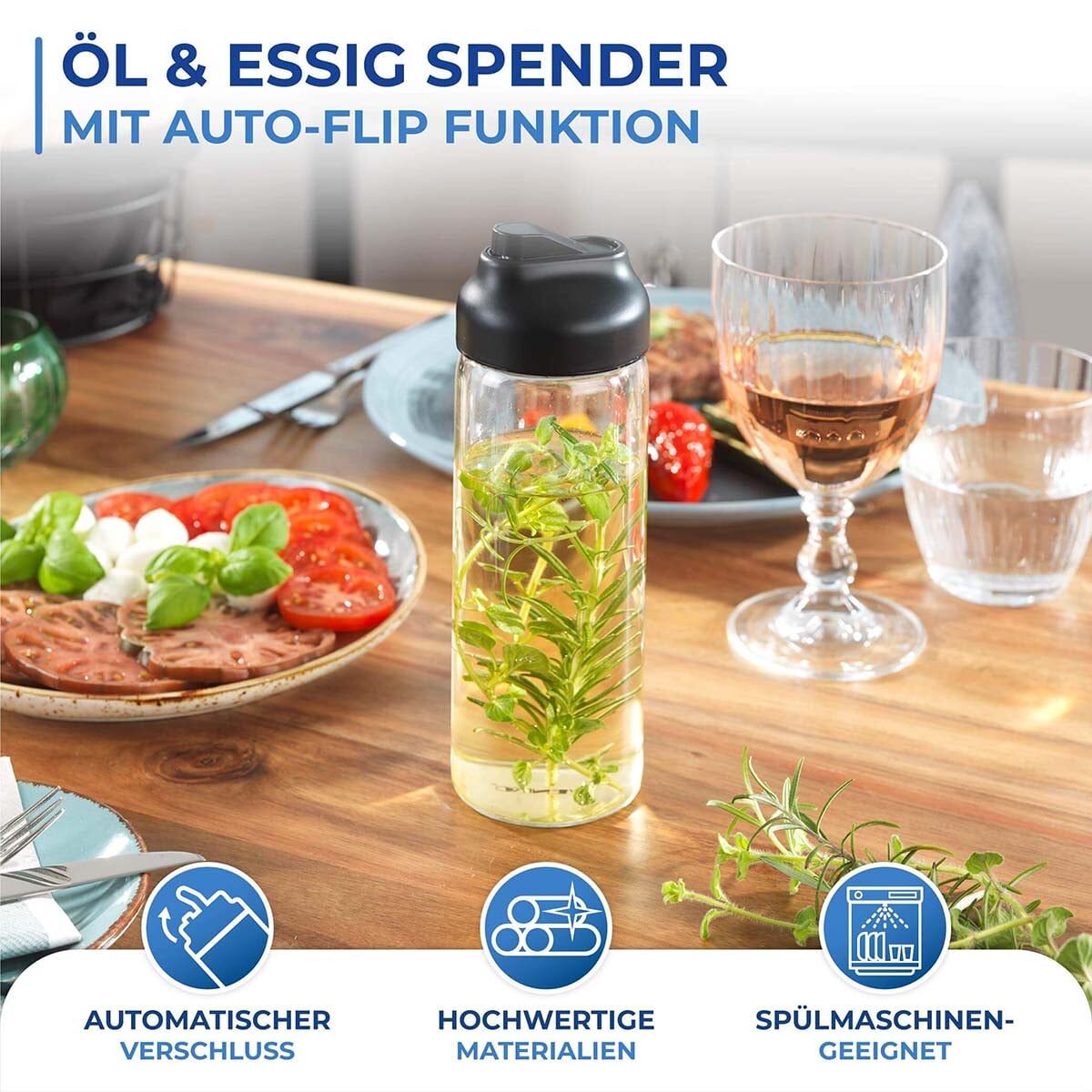 Öl- & Essig Spender mit Auto Flip