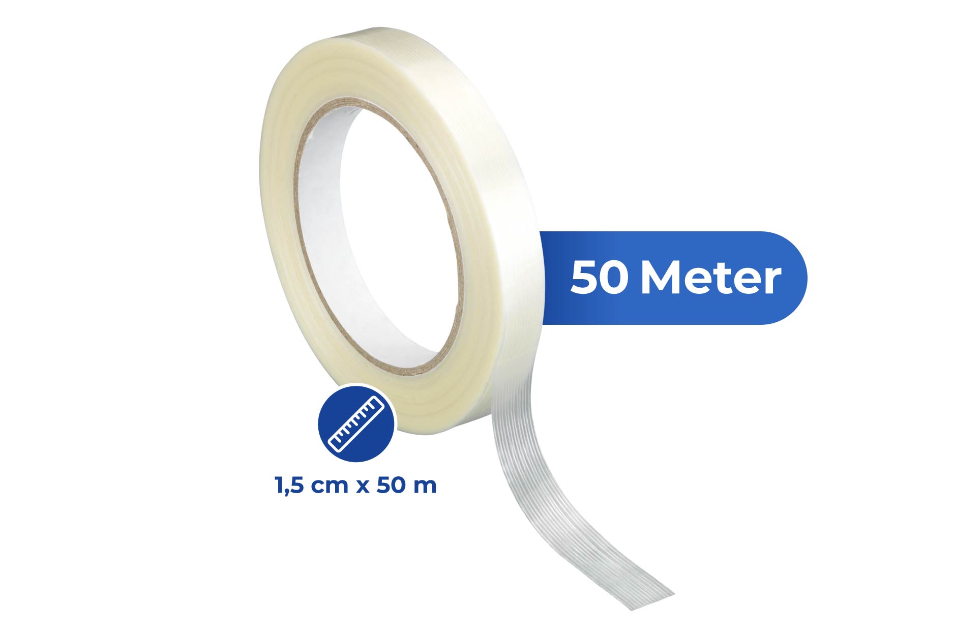 Klebeband extra stark und Glasfaserverstärkt, 2er Set, je 50 m