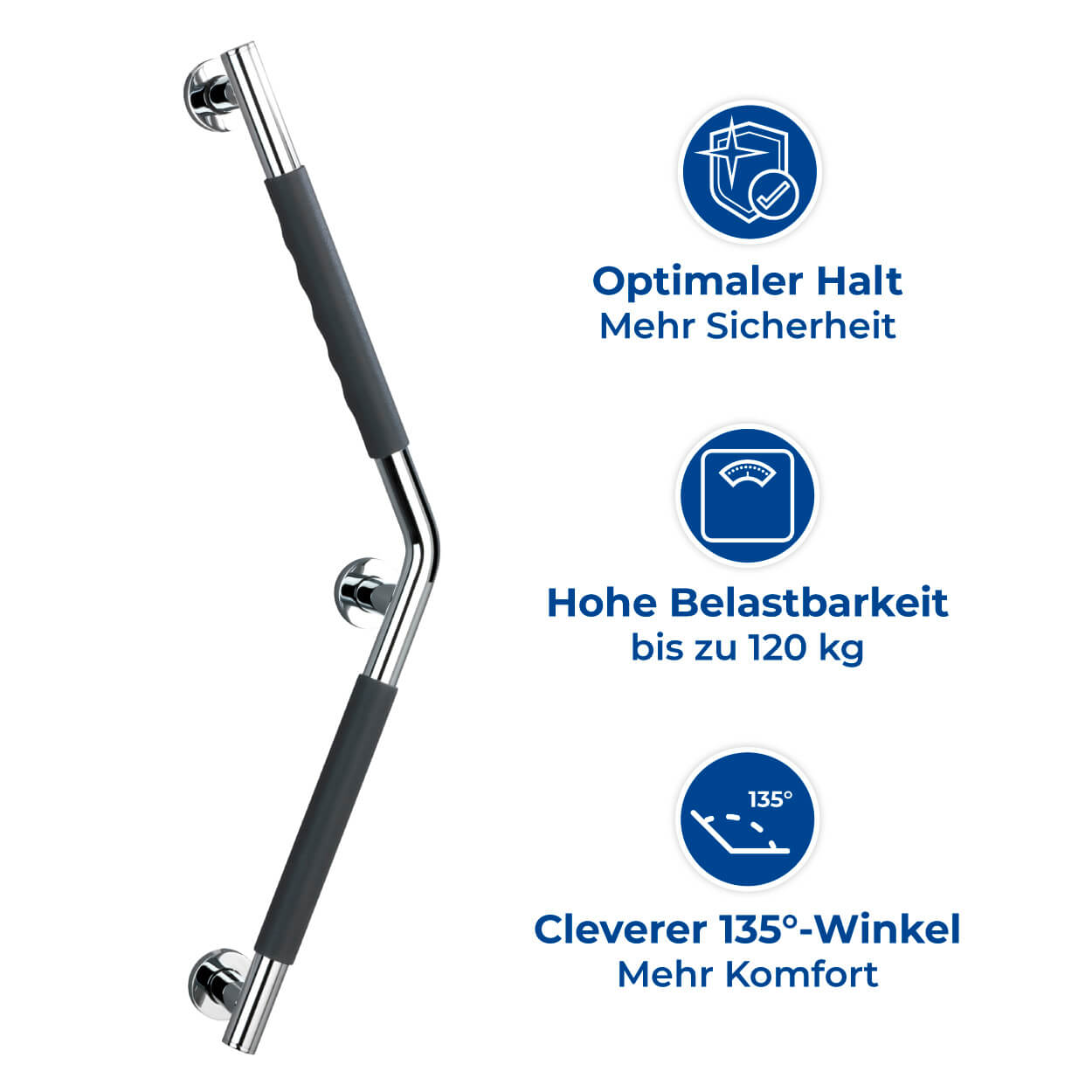 Edelstahl Wandhaltegriff Secura 37 x 37 cm