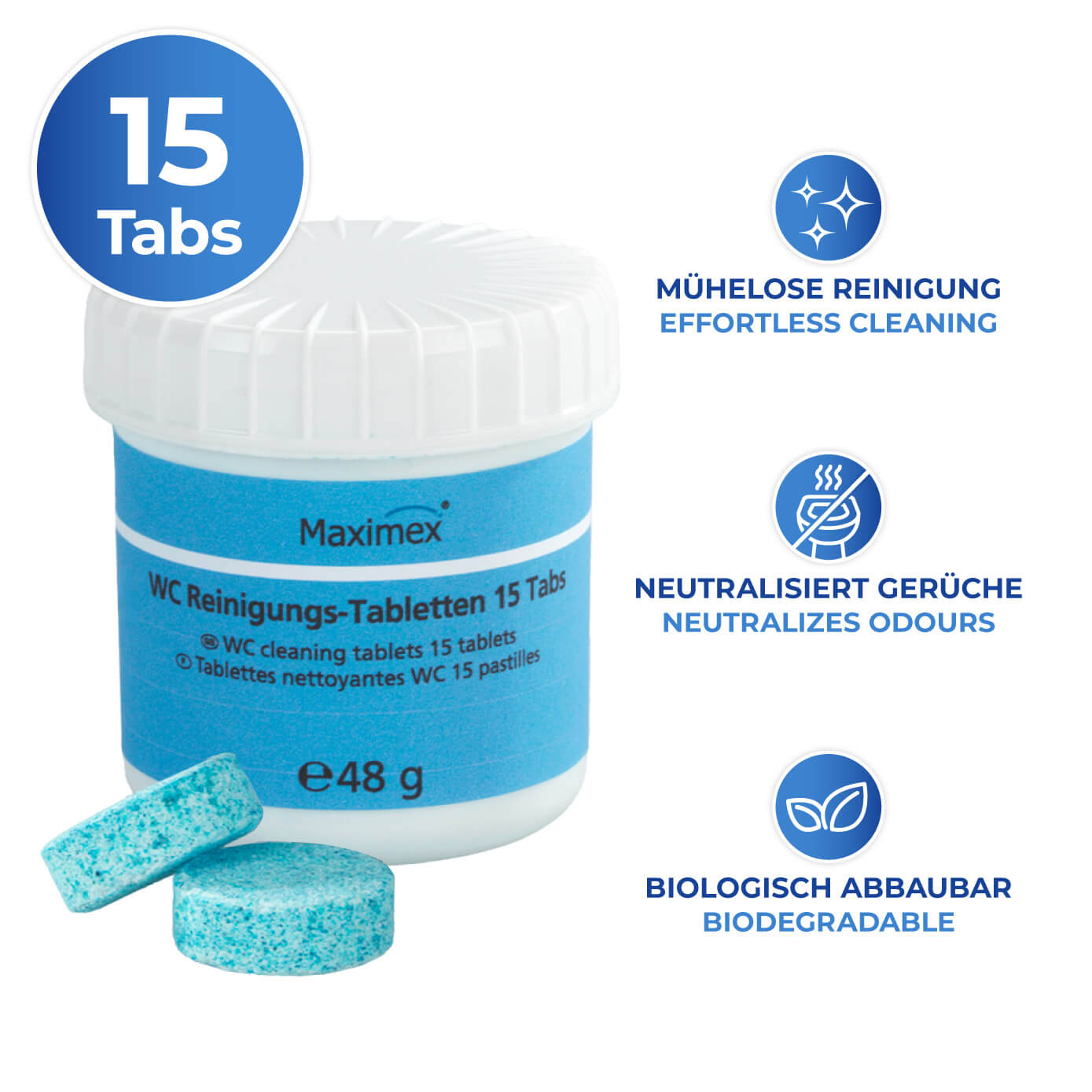 WC-Reinigungstabletten 15 Stück, 47 g