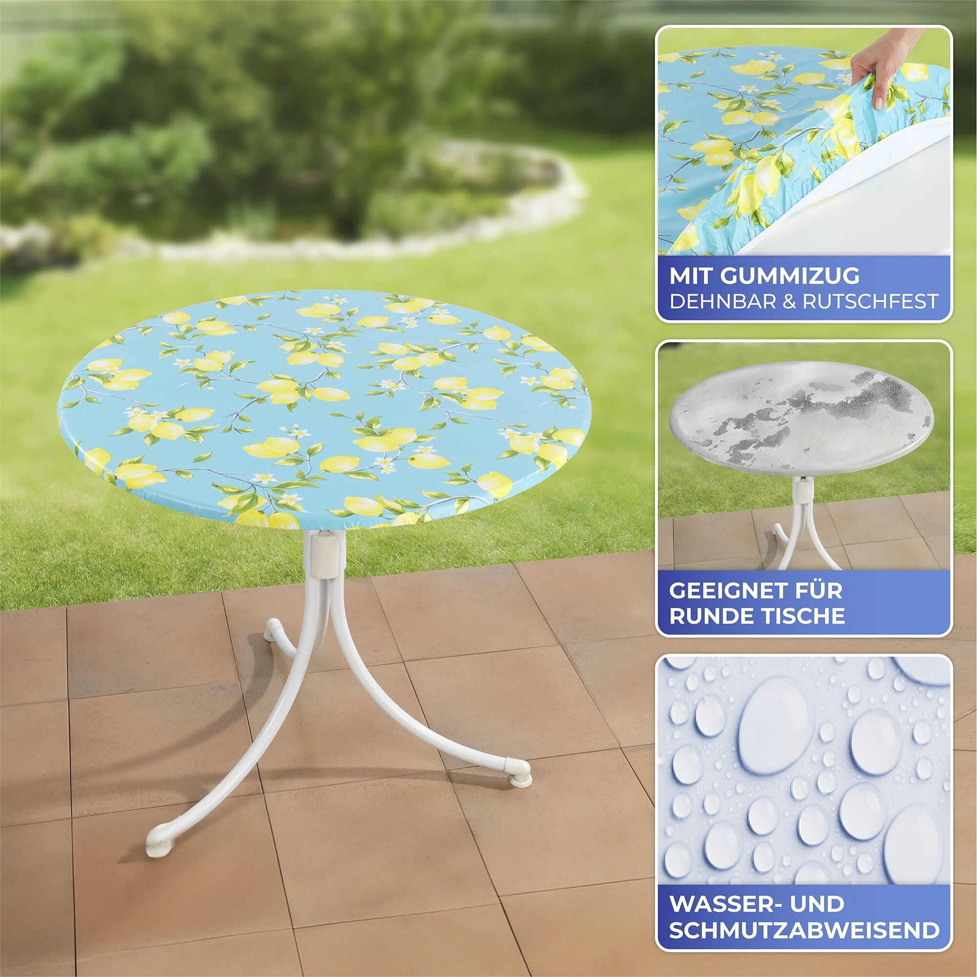 Spann-Tischdecke Zitrone XL