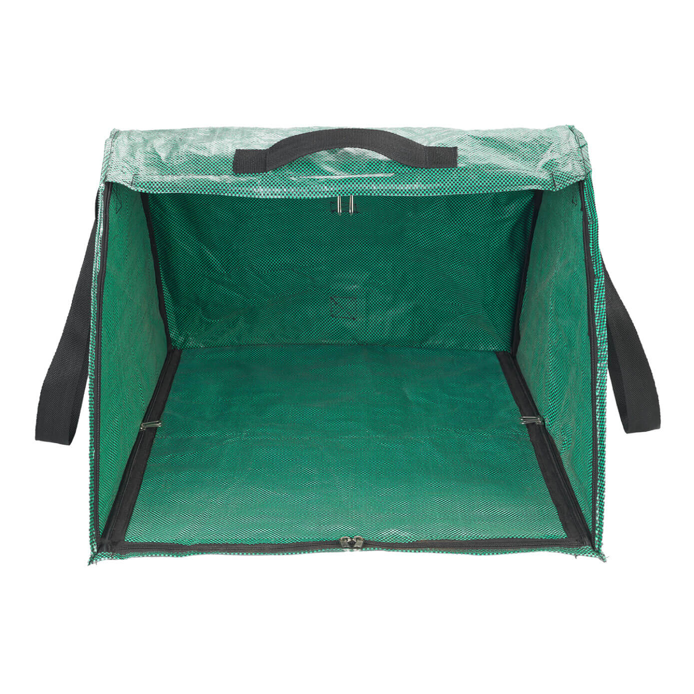 Leaf collector with sweeping edge Leaf collector with sweeping edge