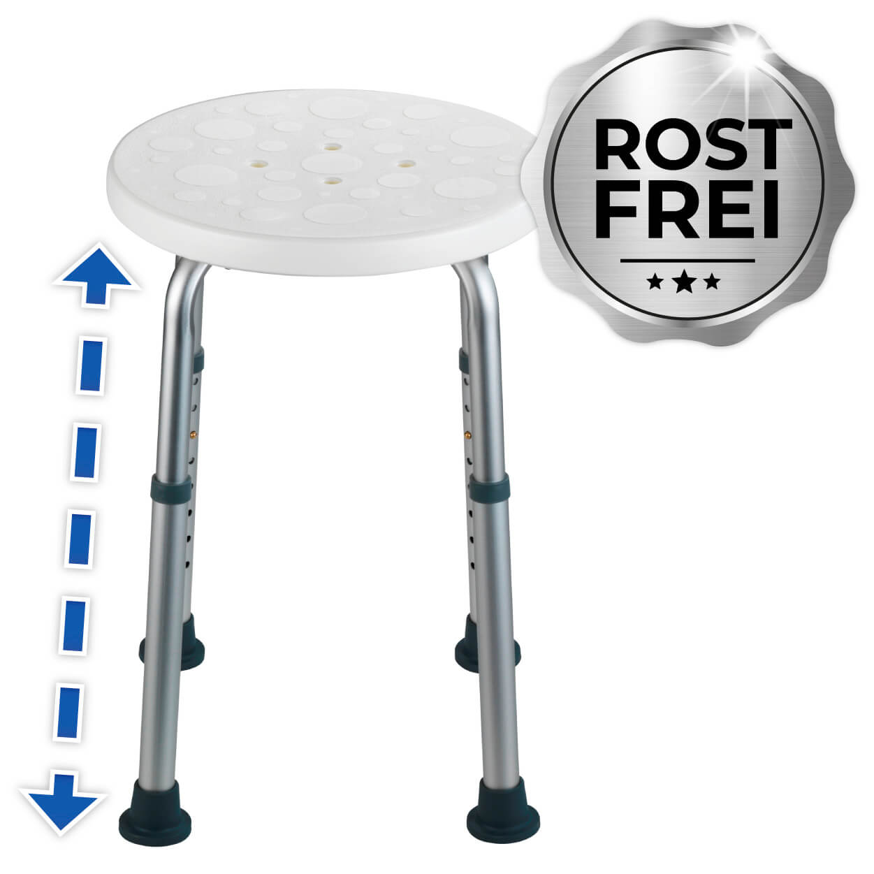 Duschhocker Secura höhenverstellbar, 120 kg Tragkraft