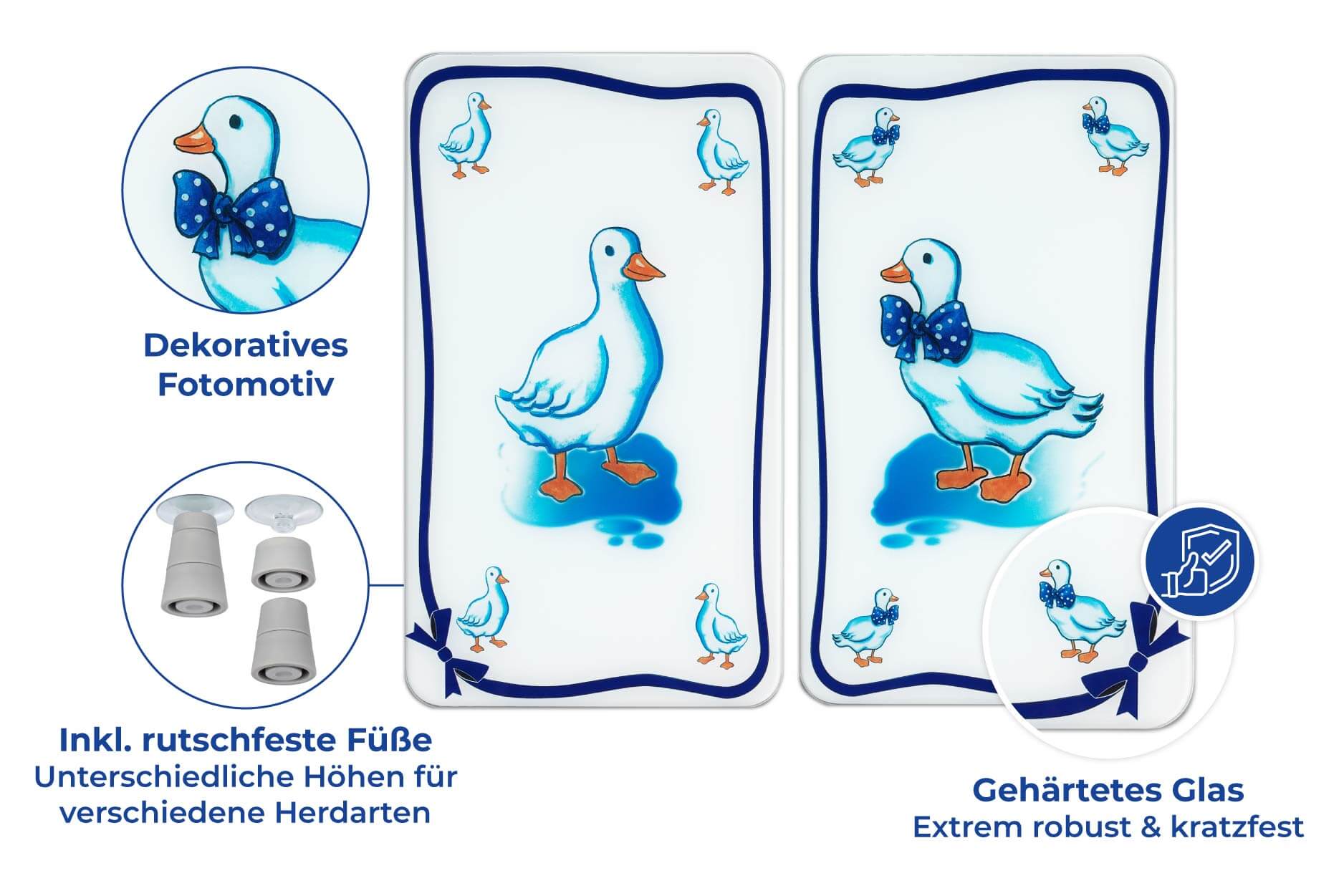 Herdabdeckplatte Universal Gänse 2er Set, für alle Herdarten