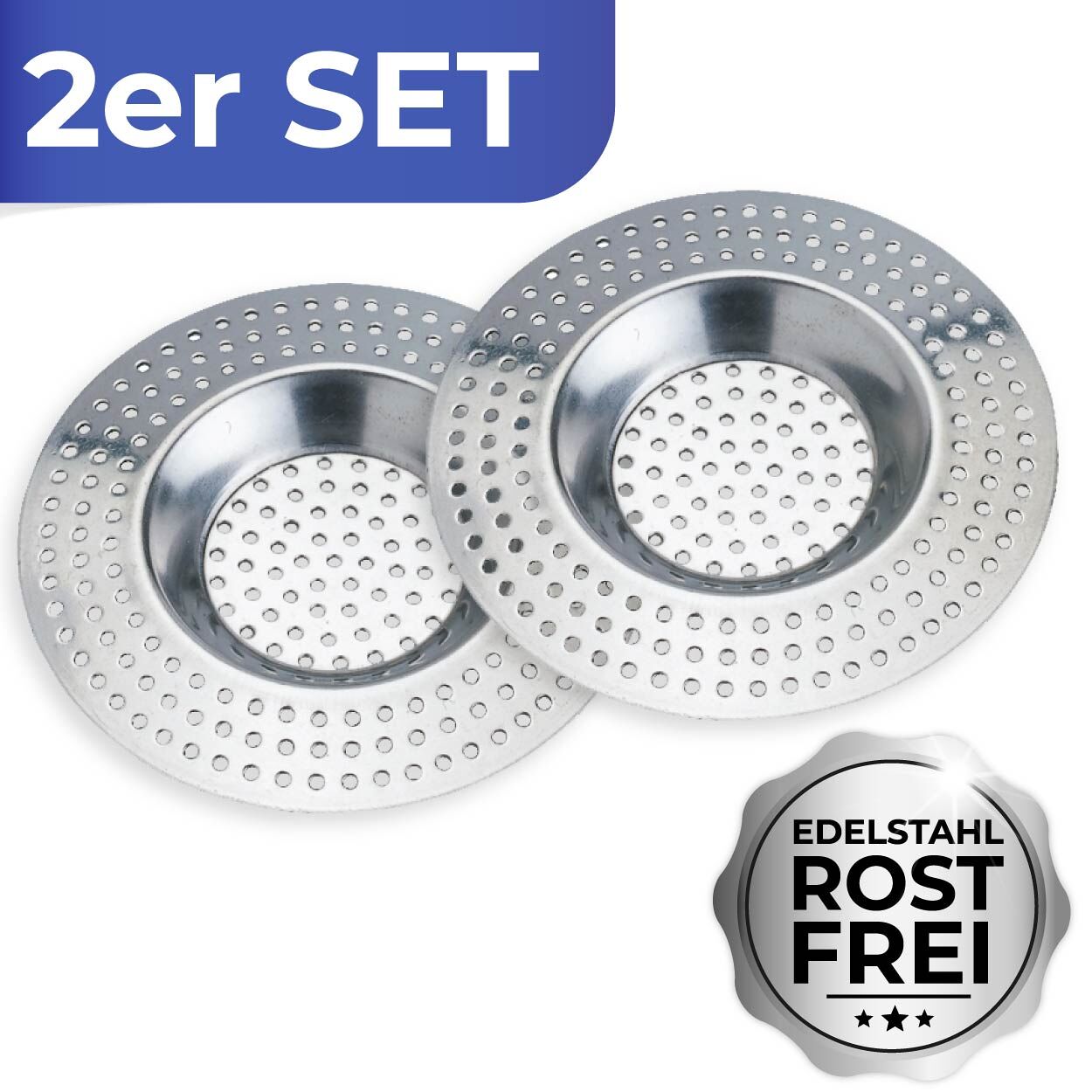 Haarfangsieb, 2er Set Edelstahl, rostfrei