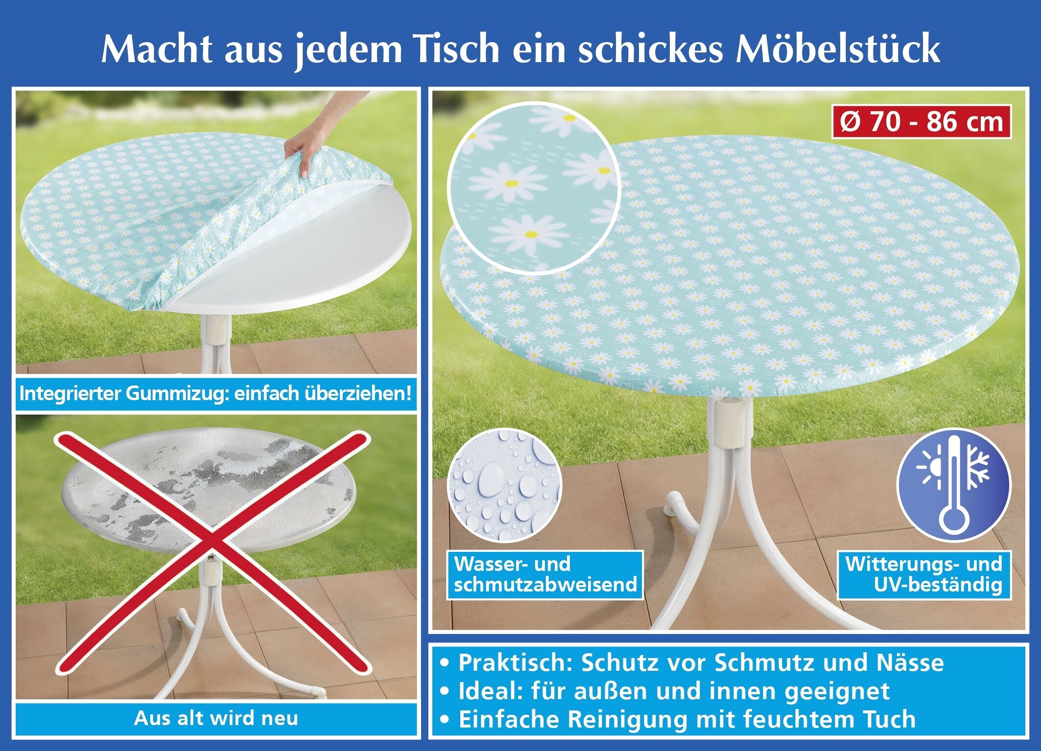 Spann-Tischdecke Margerite