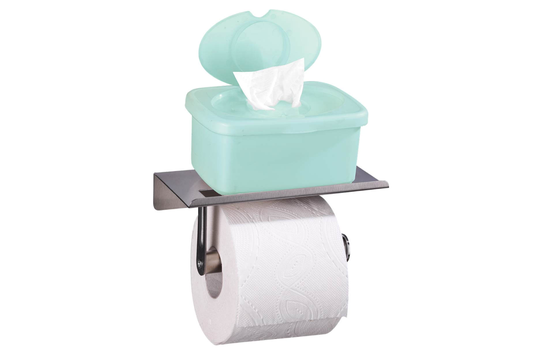 Toilettenpapierhalter mit Ablage Edelstahl