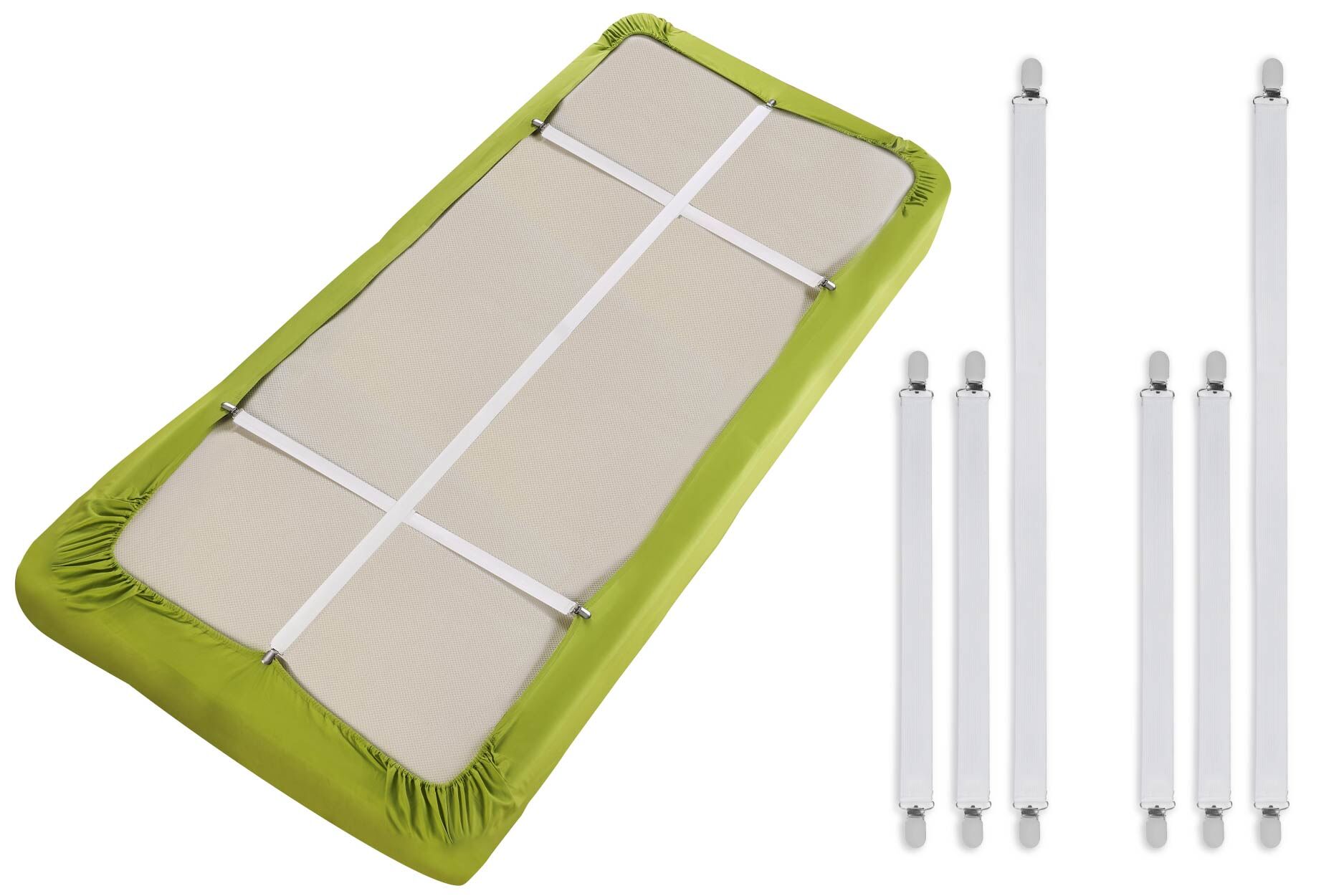 Betttuchspanner extra lang 6-teiliges Set Betttuchspanner extra lang 6-teiliges Set