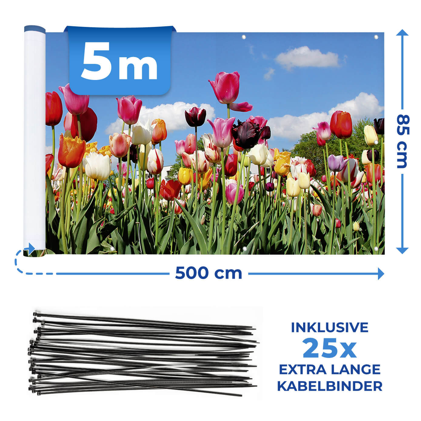 Balkon-Sichtschutz TULPENWIESE