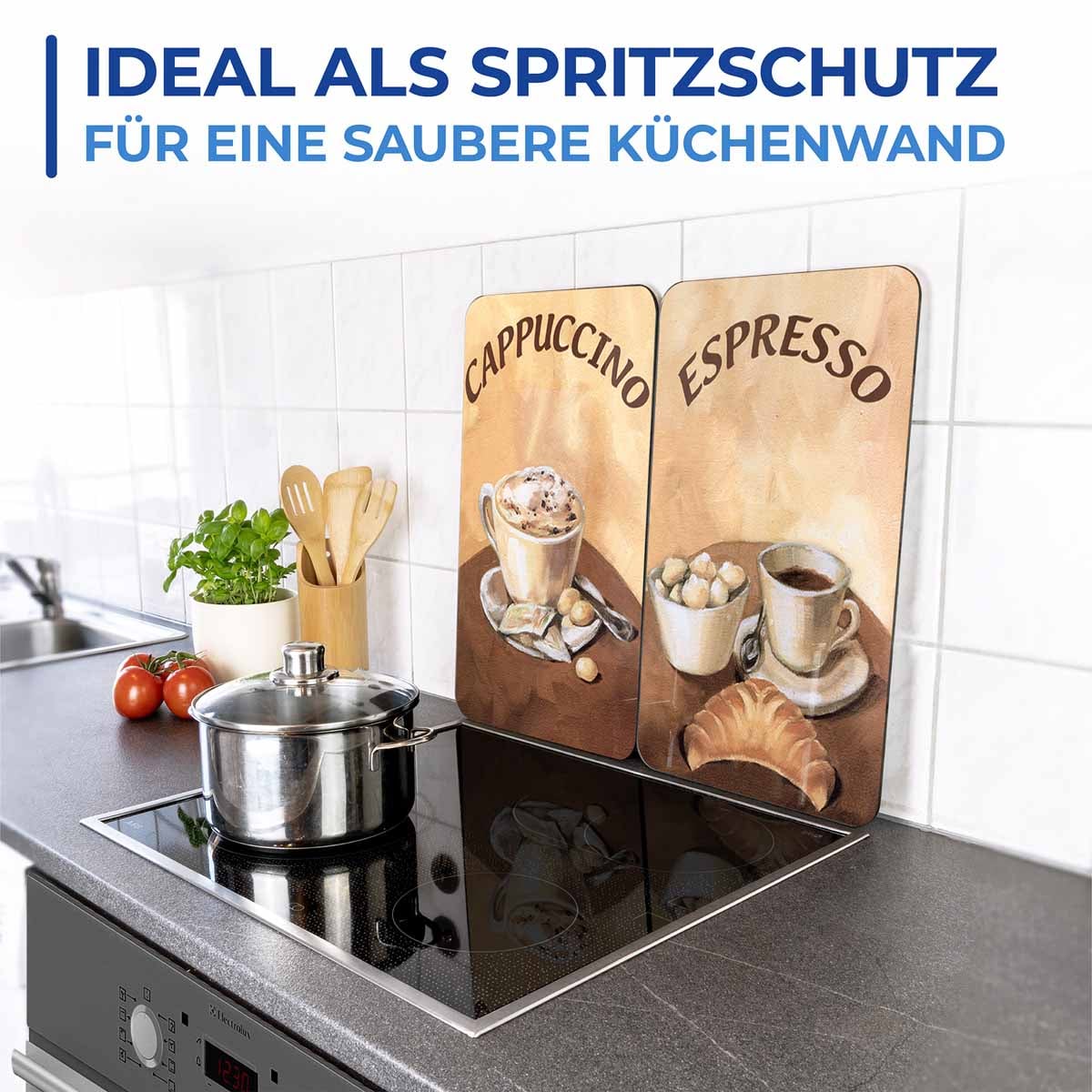 Herdabdeckplatte Universal Kaffee 2er Set, für alle Herdarten Herdabdeckplatte Universal Kaffee 2er Set, für alle Herdarten