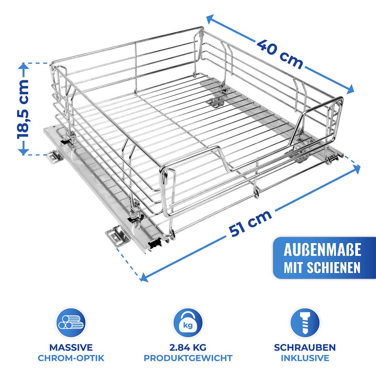 Schrankauszug Midi, ausziehbare Ablage