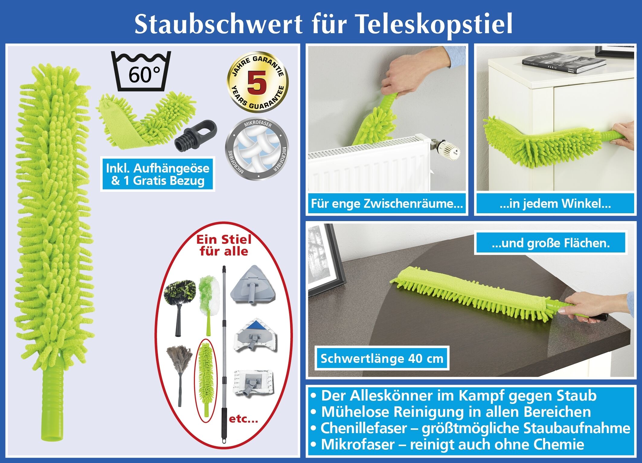 Staubschwert inkl. 2 Bezüge