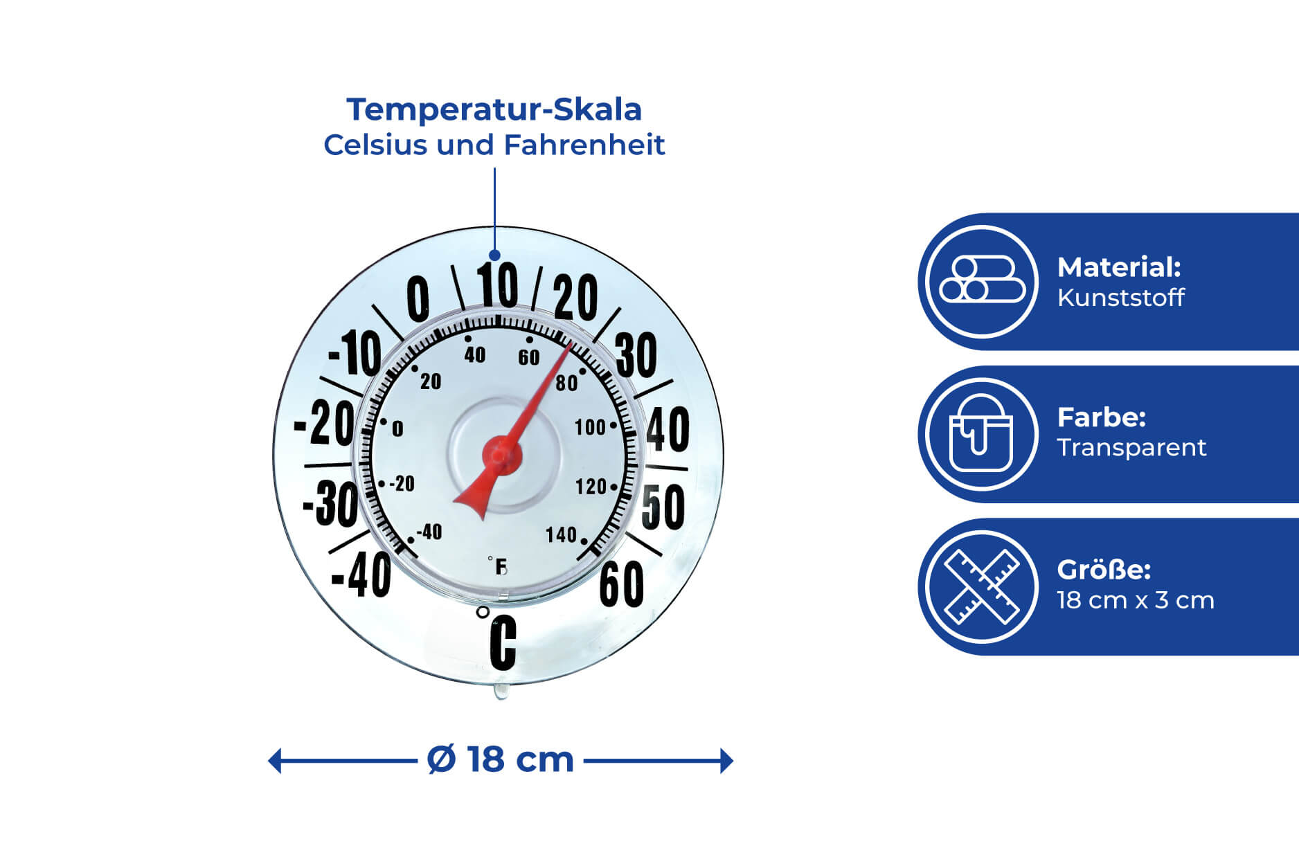 Thermometer Außen Garten Zimmer Balkon Innen Außenthermometer Analog –