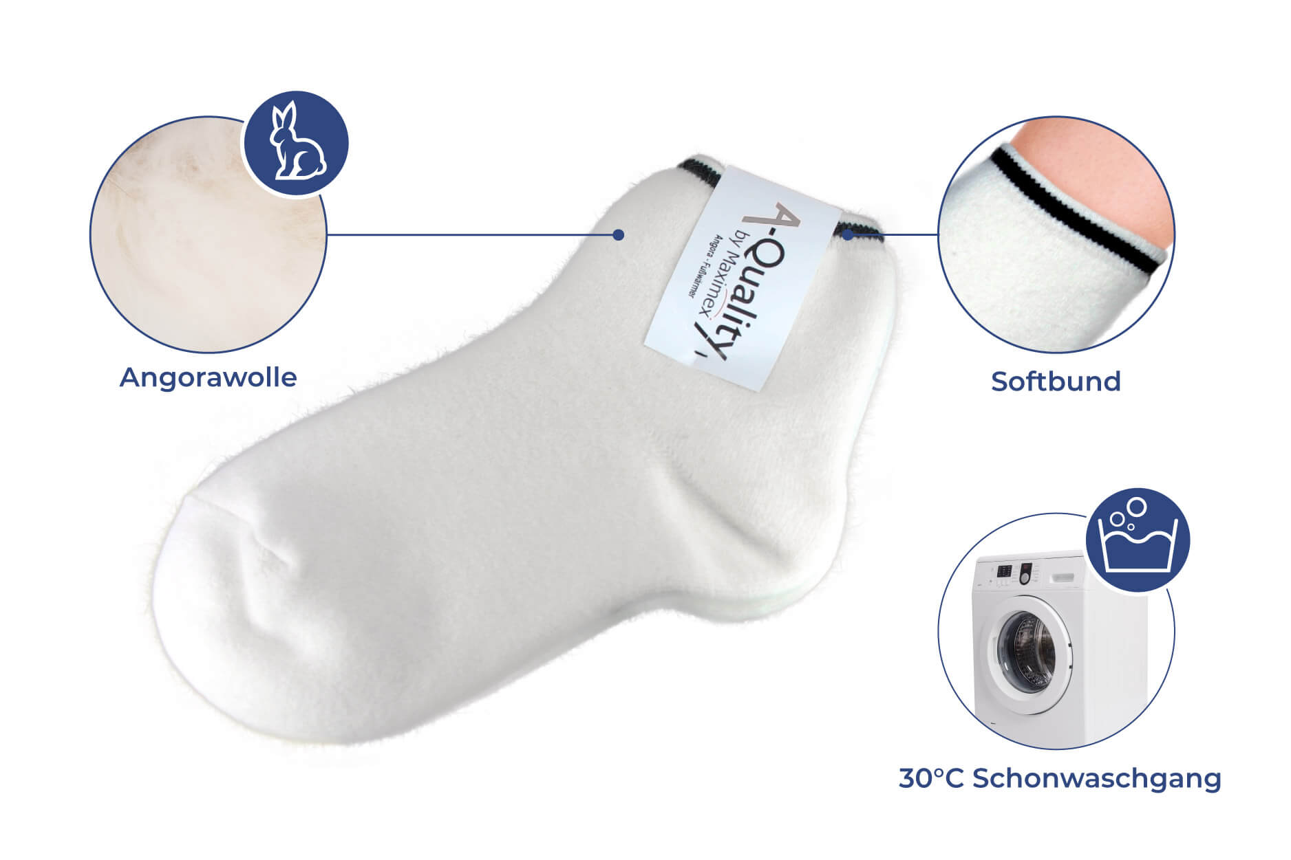 Angora-Bettsocken Größe 41/43 Angora-Bettsocken Größe 41/43