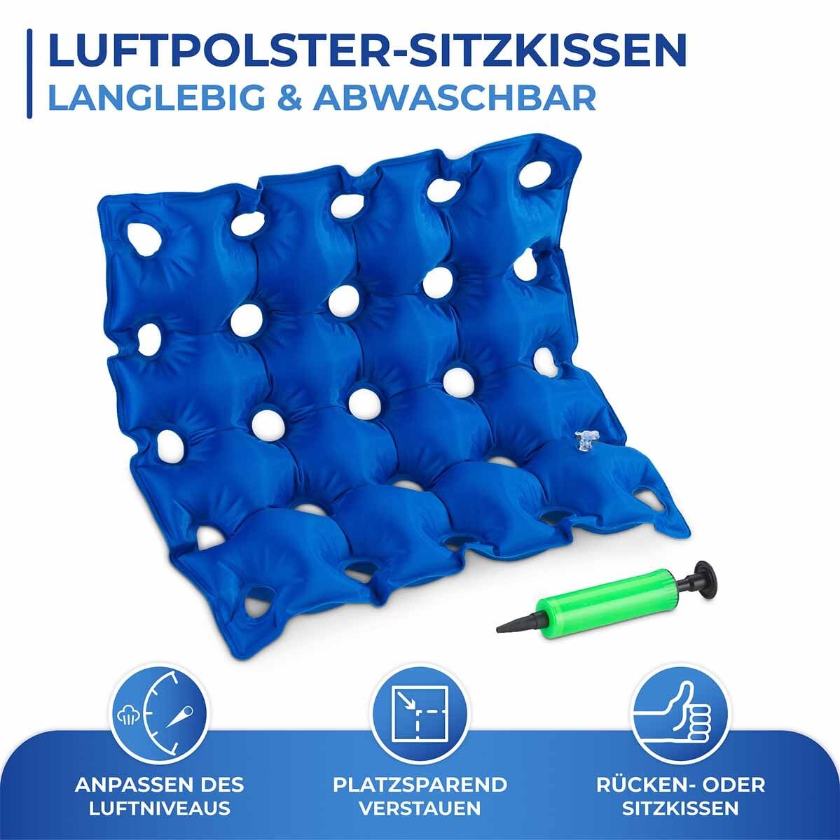 Luftpolster-Sitzkissen inkl. Pumpe