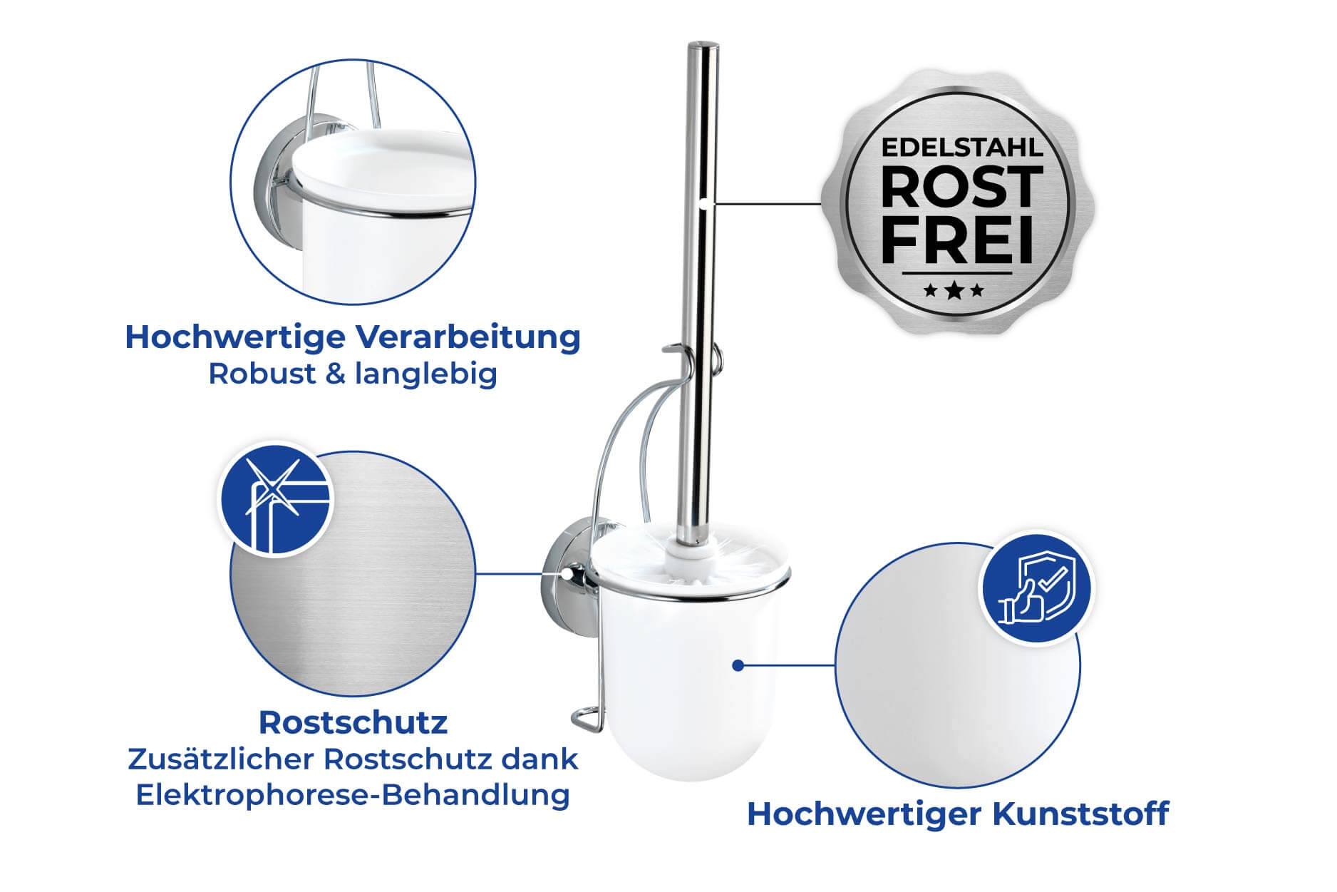 Wand WC-Garnitur Milazzo, Befestigen ohne bohren