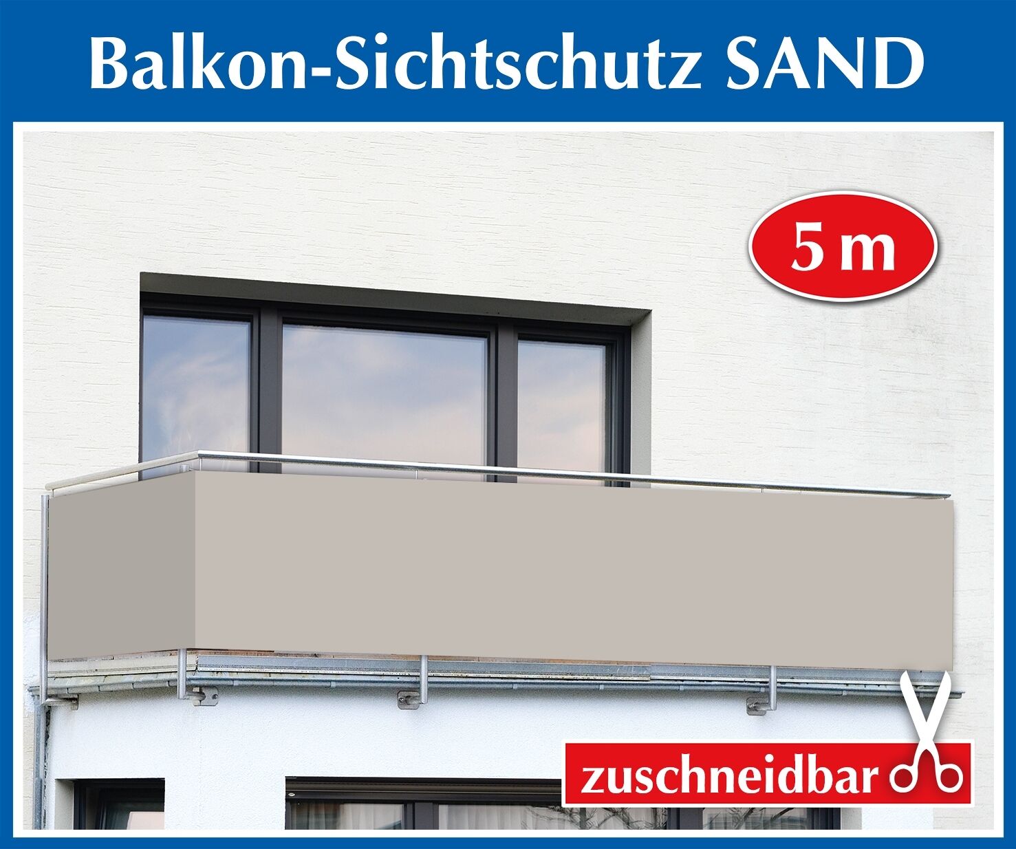 Balkon-Sichtschutz Sand Uni