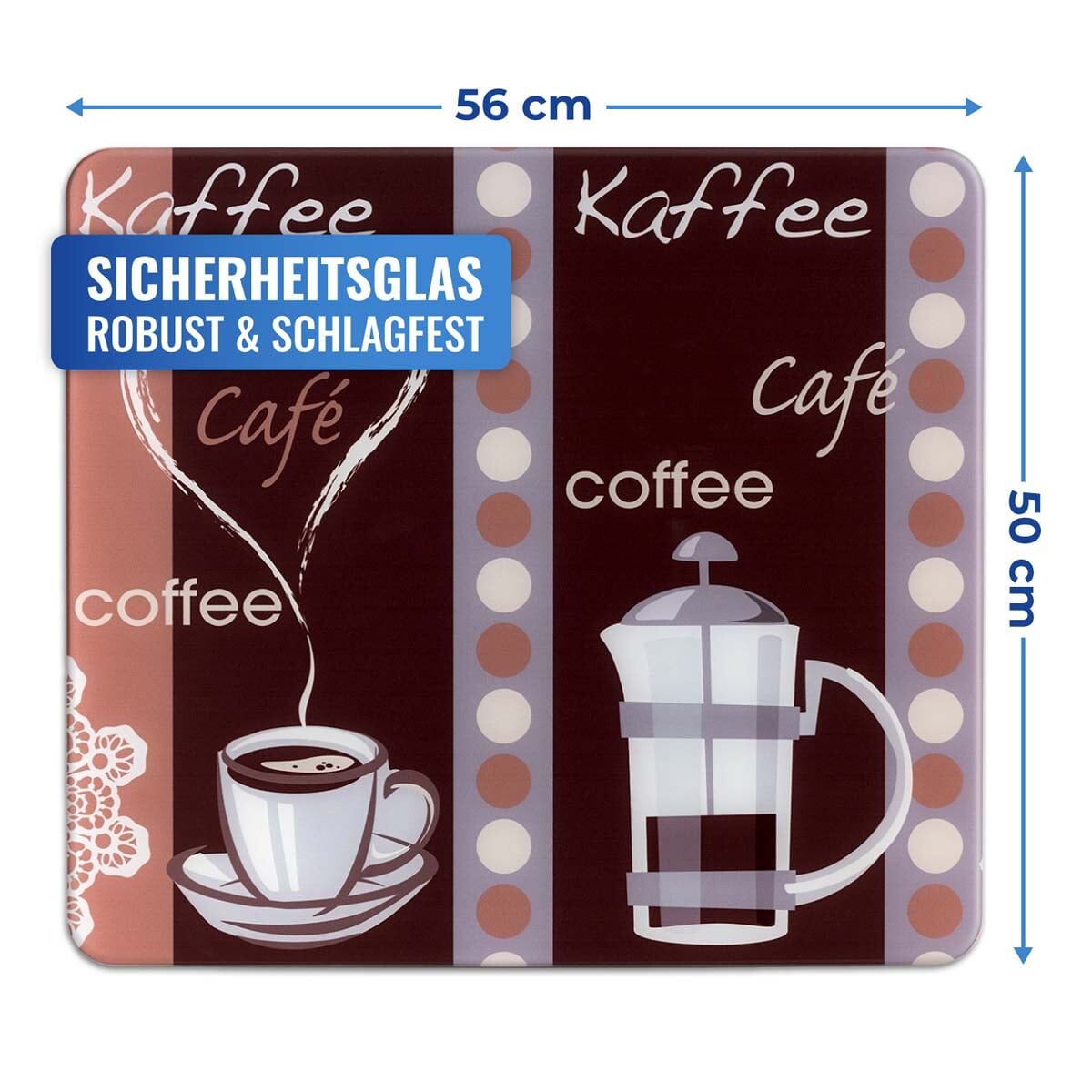 Multi-Platte Kaffeeduft, für Glaskeramik Kochfelder, Schneidbrett