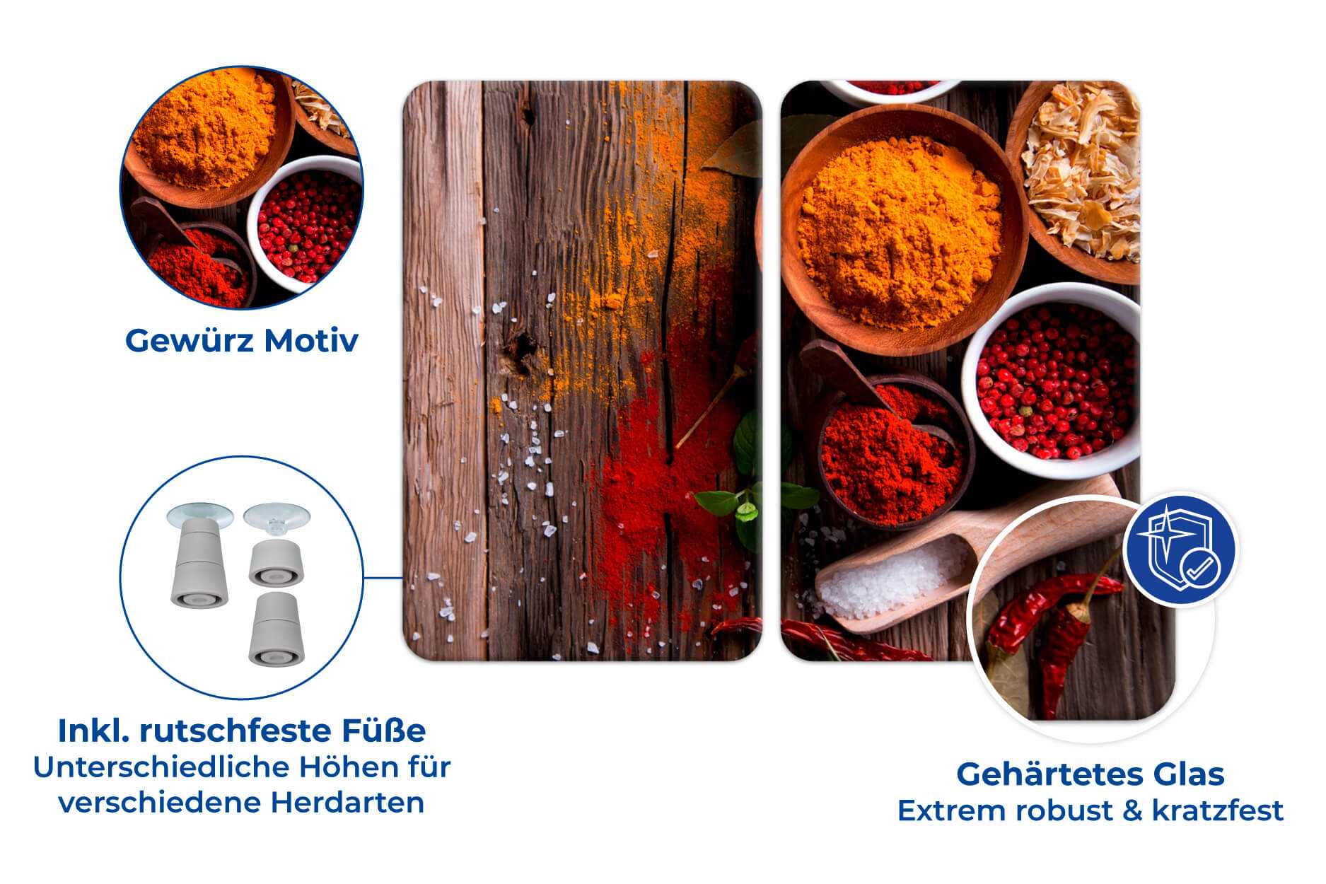 Herdabdeckplatte Universal Gewürze 2er Set, für alle Herdarten Herdabdeckplatte Universal Gewürze 2er Set, für alle Herdarten