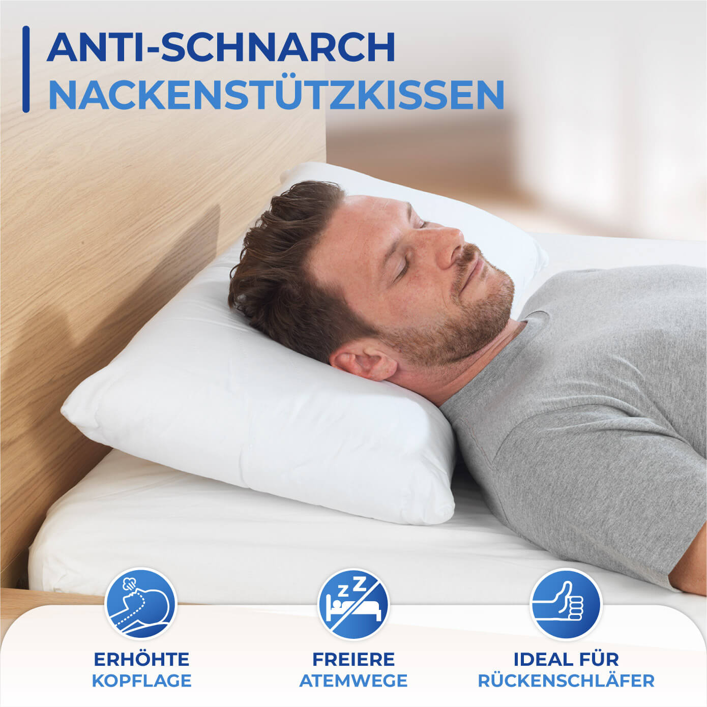 Anti-Schnarch Nackenstützkissen, 40 x 80 cm Anti-Schnarch Nackenstützkissen, 40 x 80 cm