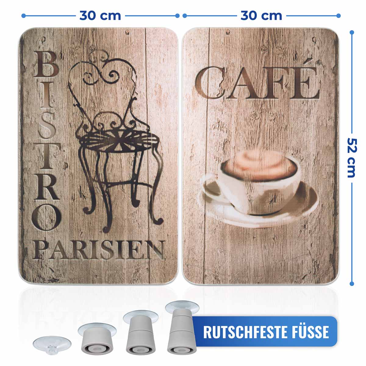 Herdabdeckplatte Universal Bistro 2er Set, für alle Herdarten
