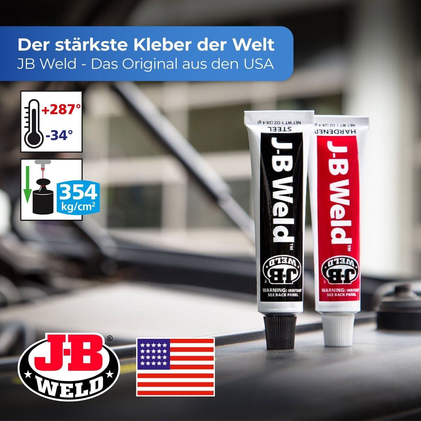 JB Weld 2-Komponenten-Kleber, 2 Tuben, klebt dauerhaft alles, superfest