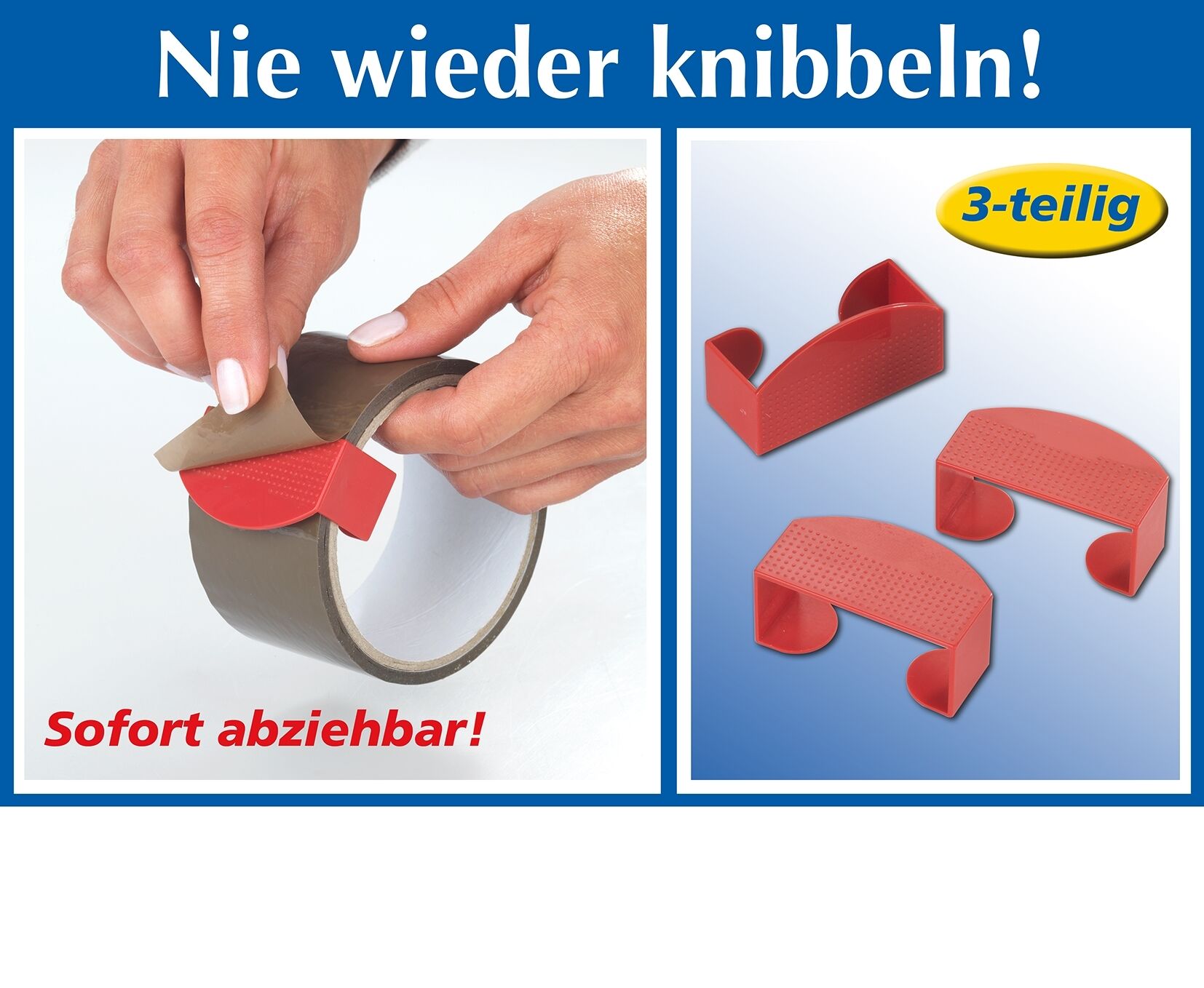 Klebeband-Abziehhilfe, 3er Set  rot
