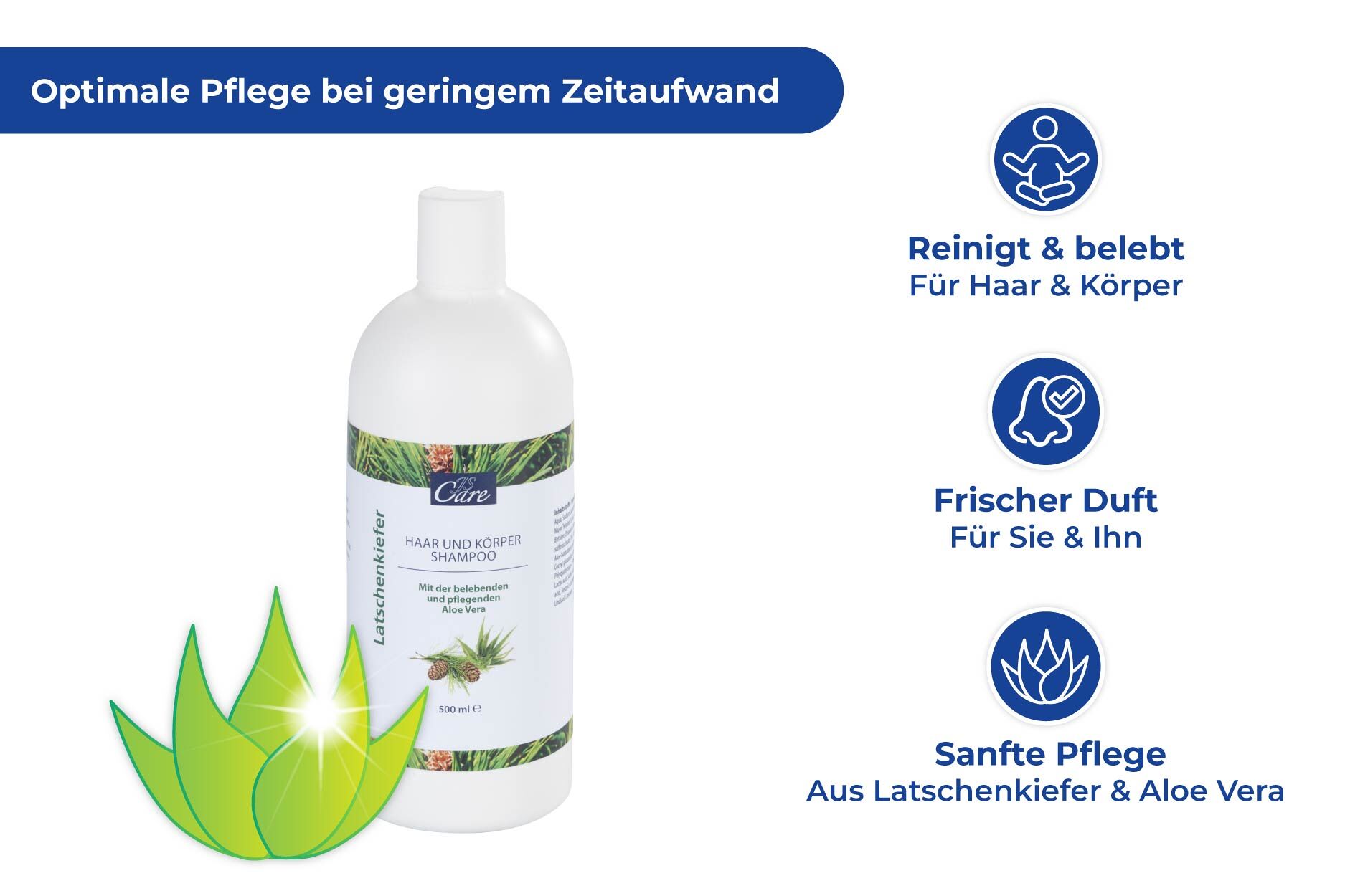 JS Care Latschenkiefer Haar- und Körper Shampoo, 500 ml