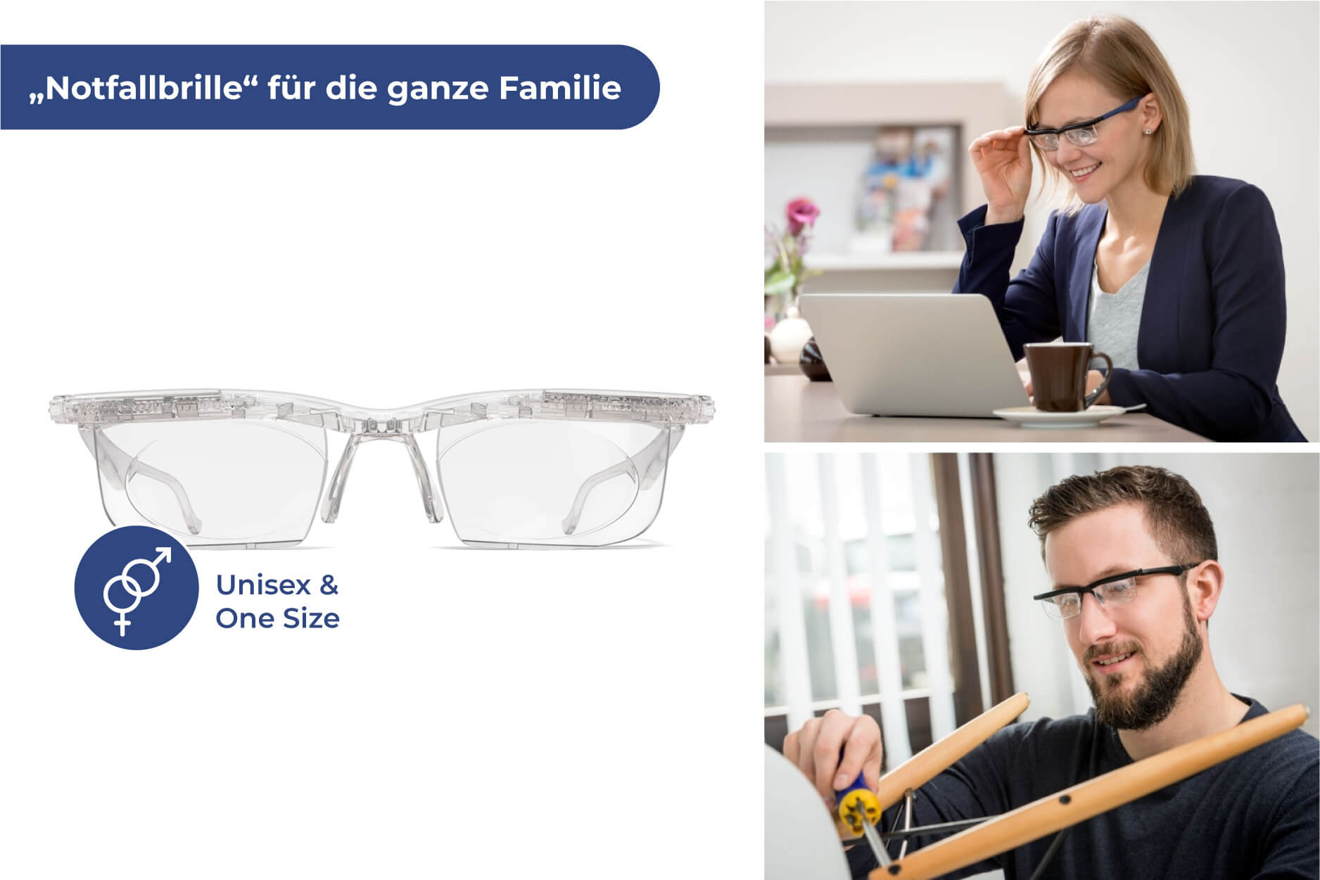 Adlens-Brille Adjust kristall