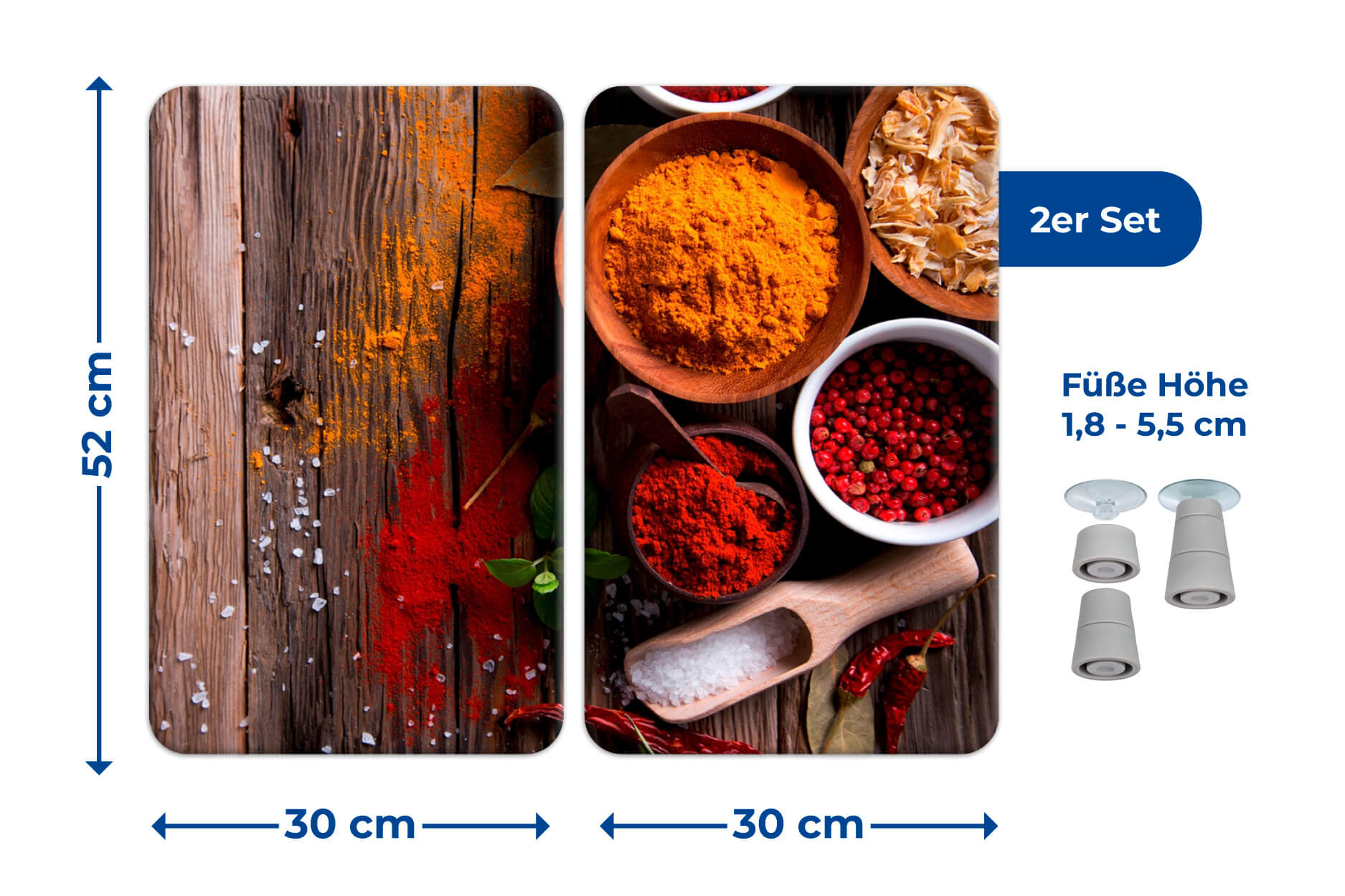 Herdabdeckplatte Universal Gewürze 2er Set, für alle Herdarten Herdabdeckplatte Universal Gewürze 2er Set, für alle Herdarten