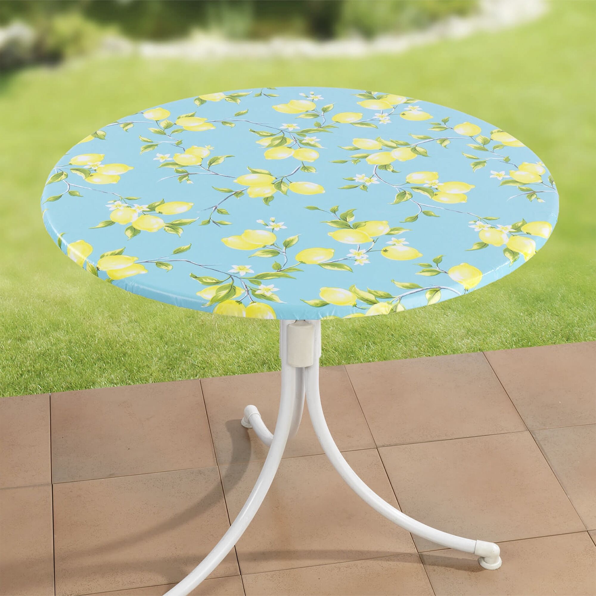 Spann-Tischdecke Zitrone XL