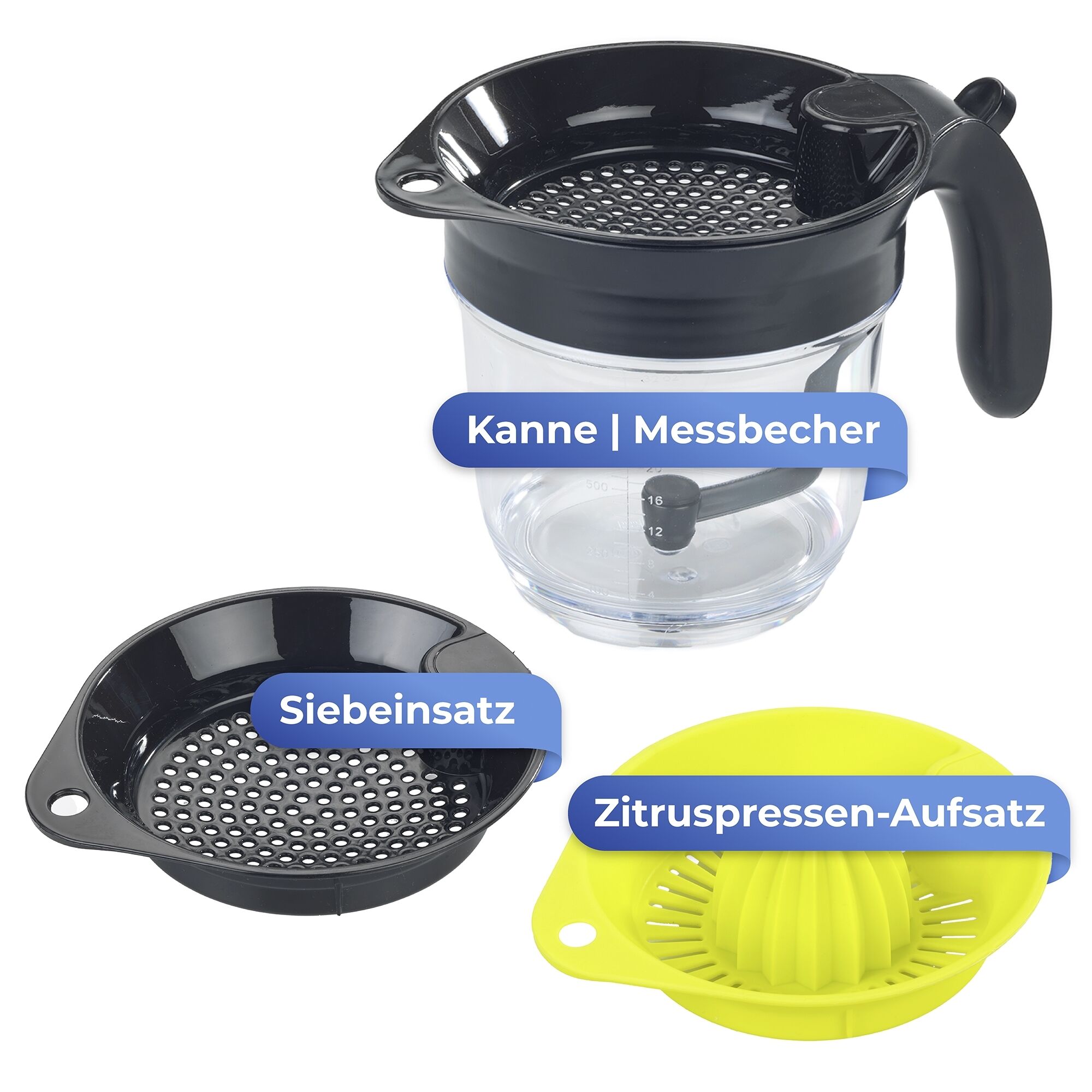 Fettabscheider, Zitruspresse & Messbecher 3in1